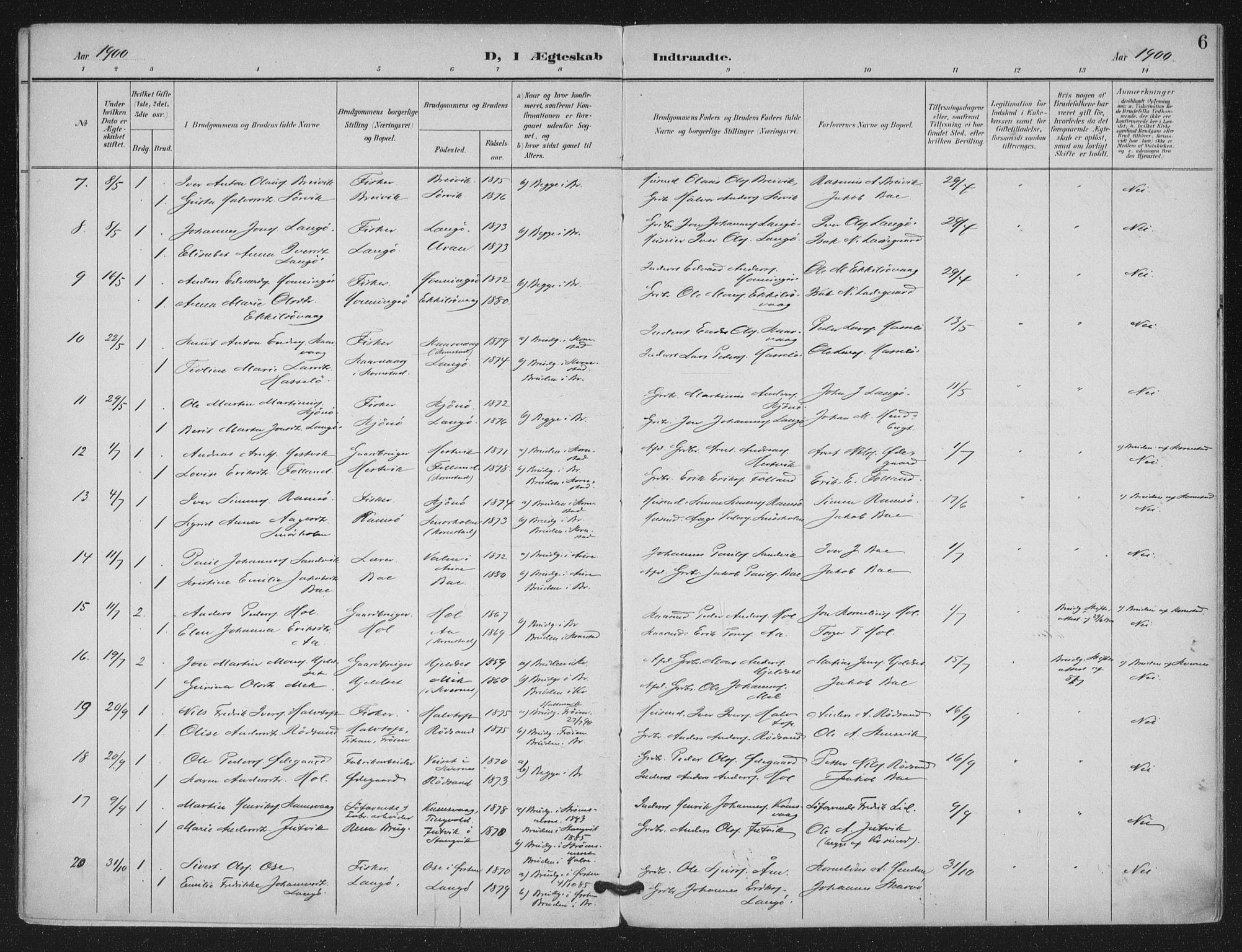 Ministerialprotokoller, klokkerbøker og fødselsregistre - Møre og Romsdal, AV/SAT-A-1454/569/L0821: Parish register (official) no. 569A07, 1897-1907, p. 6