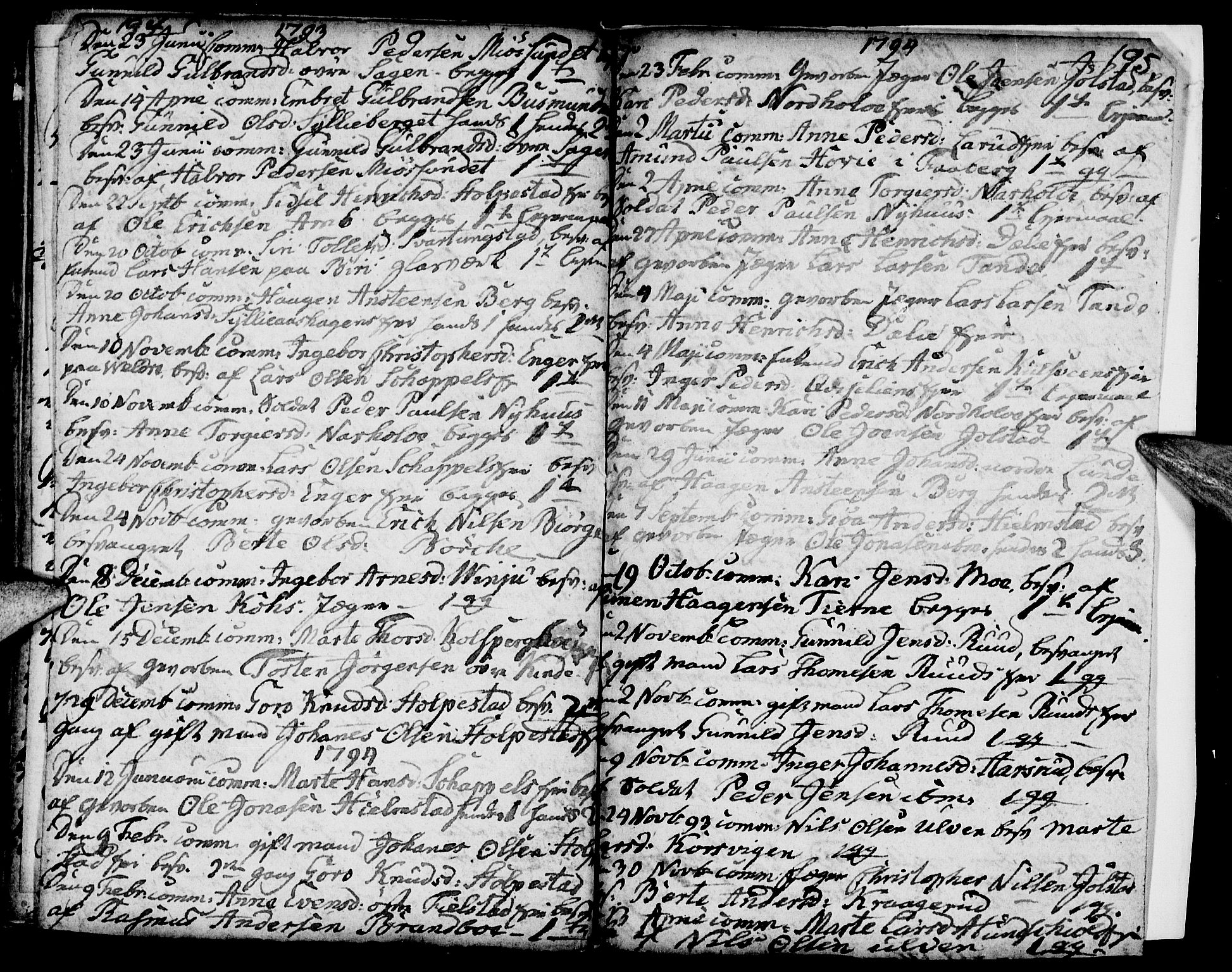 Ringsaker prestekontor, SAH/PREST-014/I/Ia/L0005/0006: Parish register draft no. 1F, 1793-1796, p. 194-195