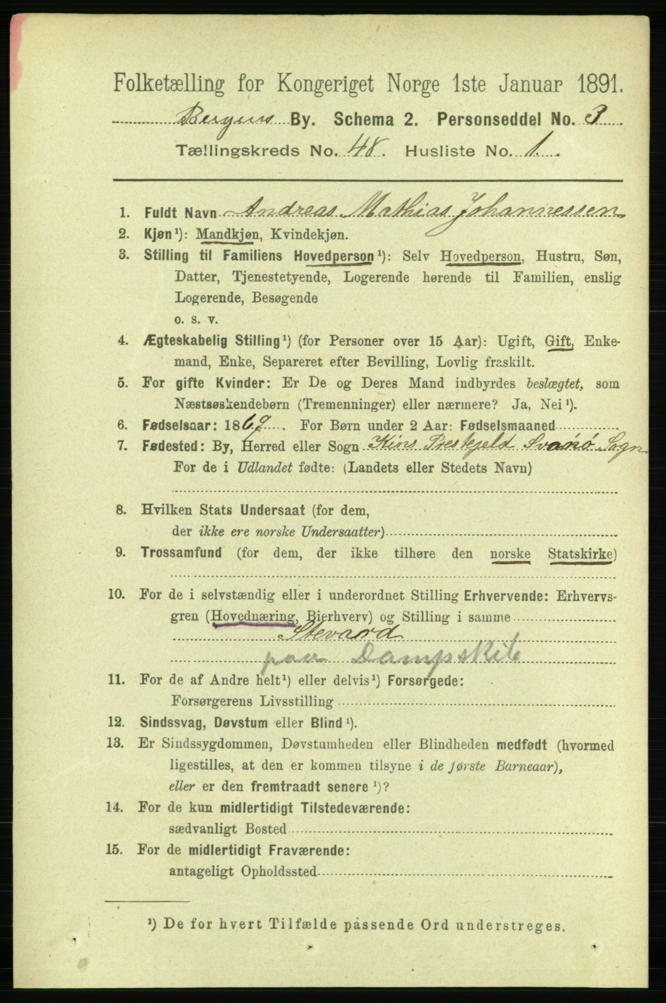 RA, 1891 Census for 1301 Bergen, 1891, p. 56905