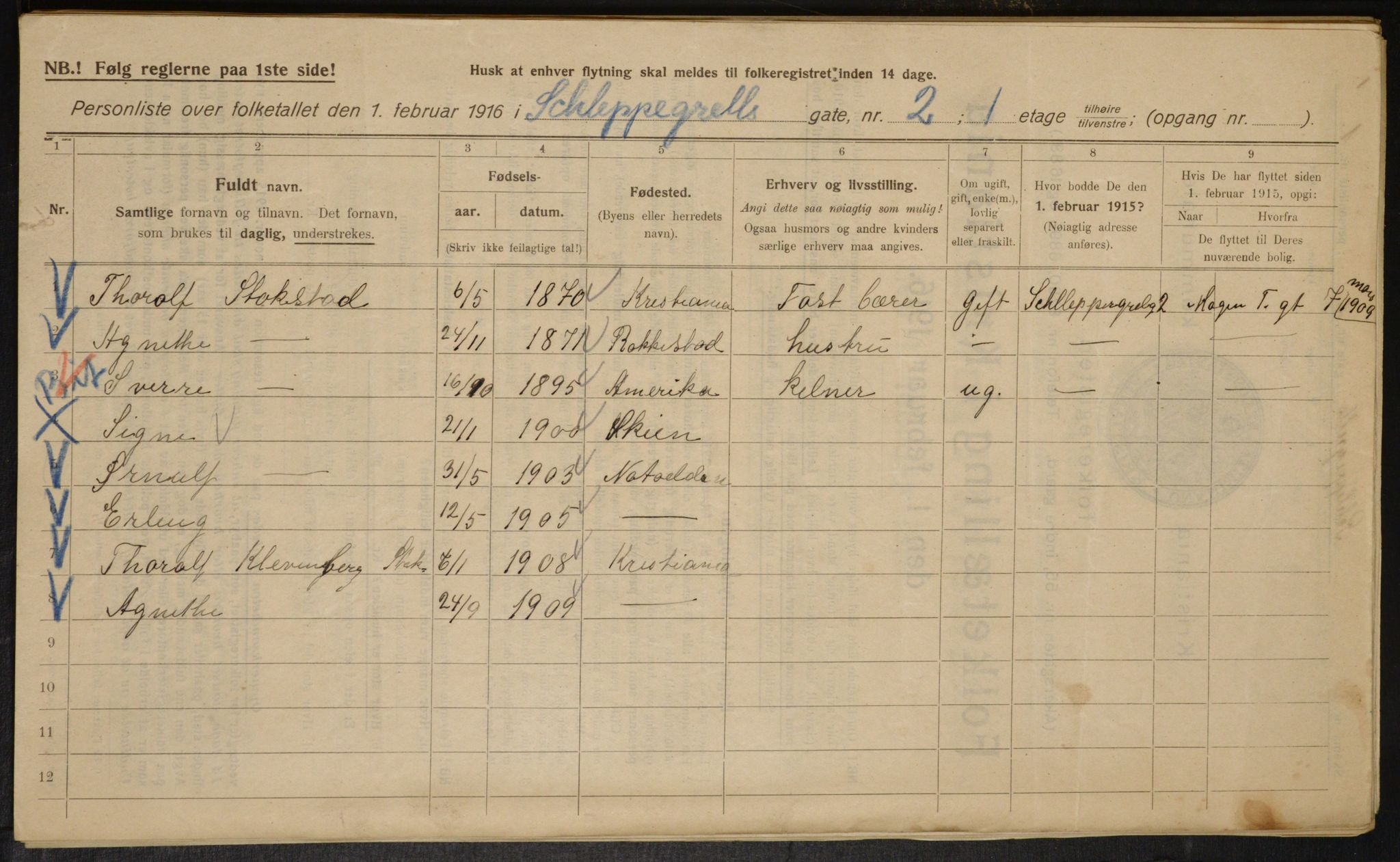 OBA, Municipal Census 1916 for Kristiania, 1916, p. 91784