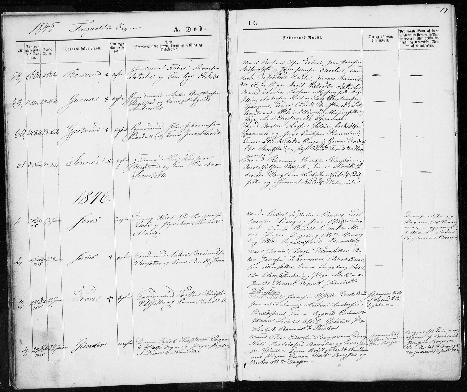 Ministerialprotokoller, klokkerbøker og fødselsregistre - Møre og Romsdal, SAT/A-1454/586/L0984: Parish register (official) no. 586A10, 1844-1856, p. 17