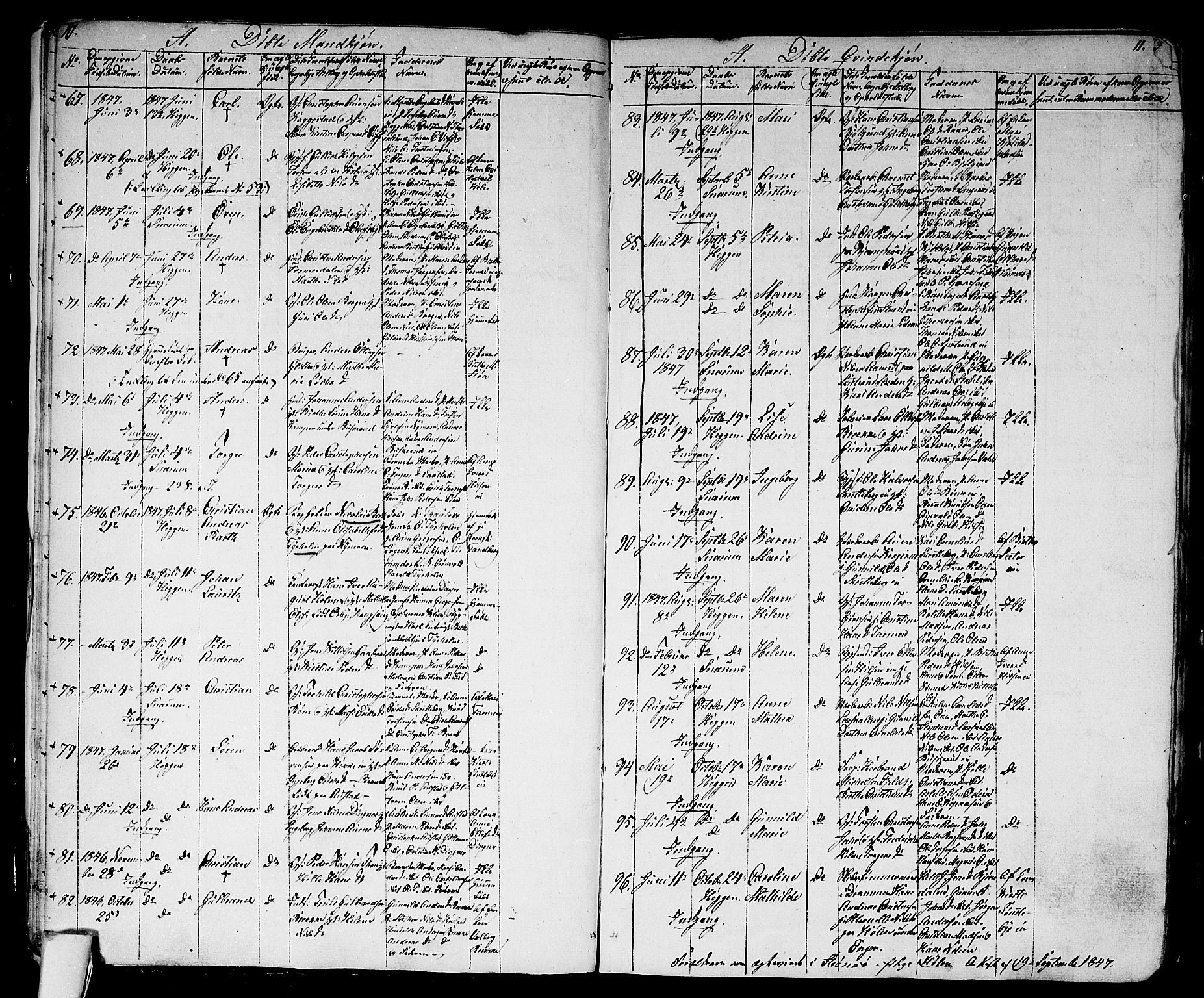 Modum kirkebøker, AV/SAKO-A-234/G/Ga/L0005: Parish register (copy) no. I 5, 1847-1853, p. 10-11