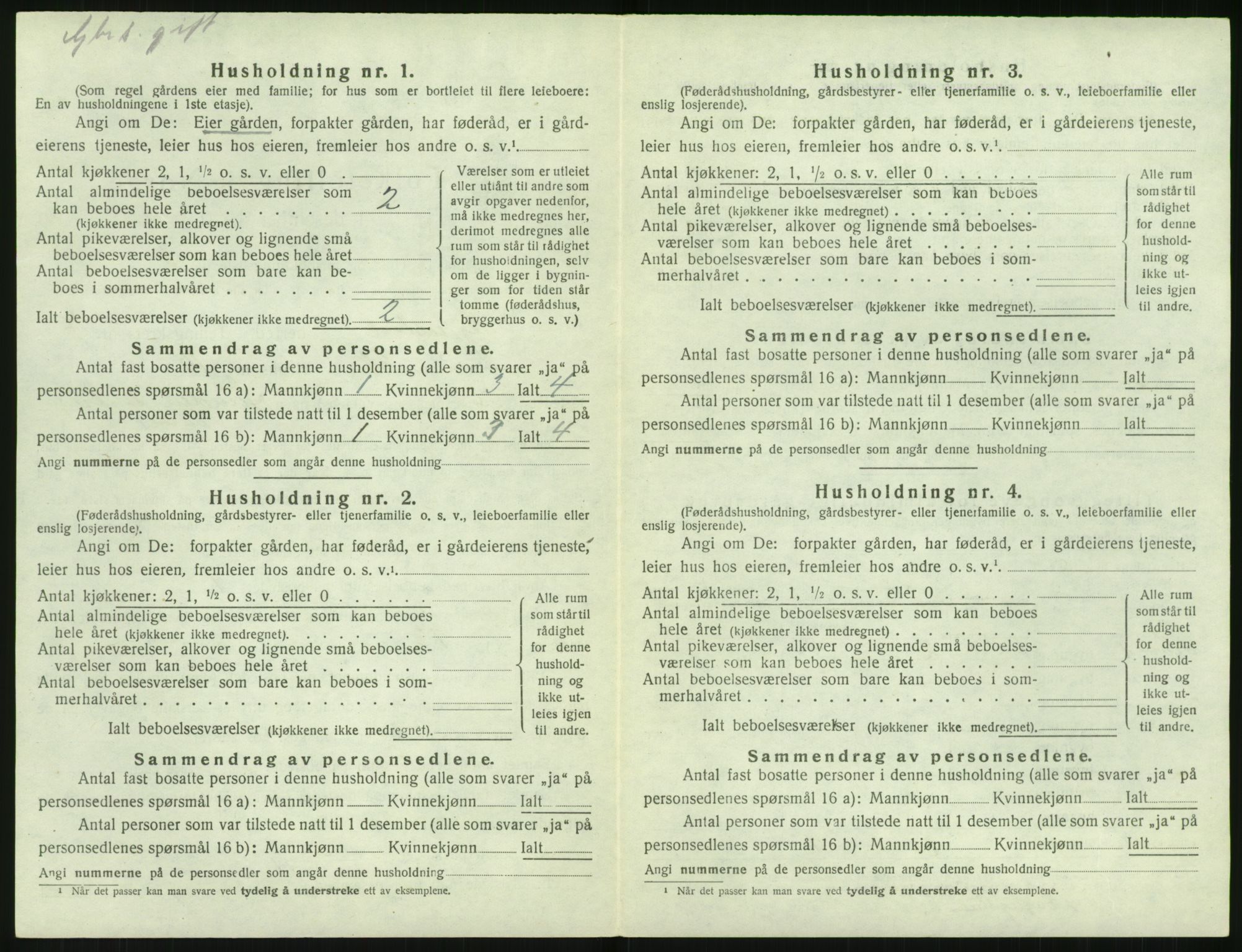 SAK, 1920 census for Gjerstad, 1920, p. 694