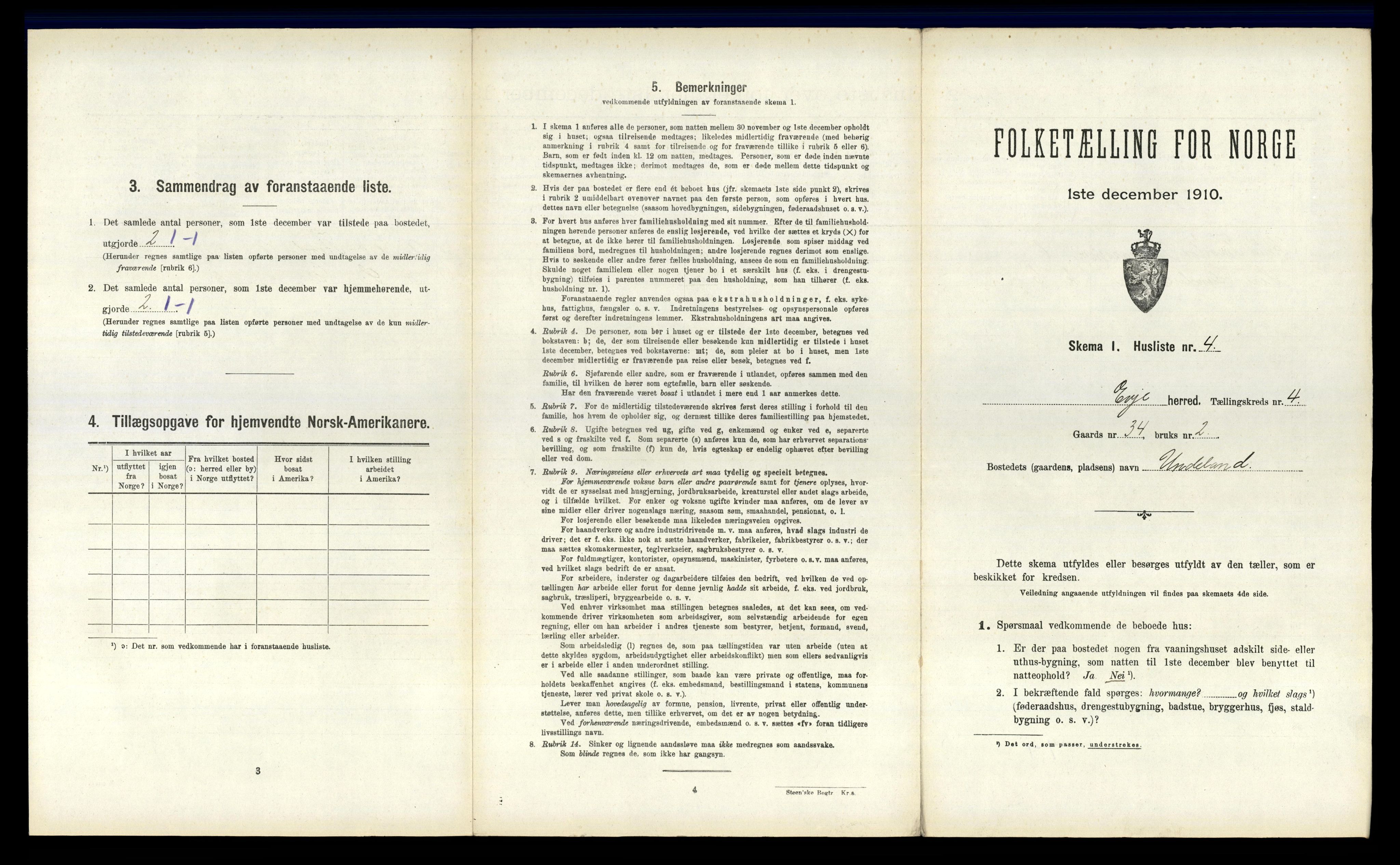 RA, 1910 census for Evje, 1910, p. 158