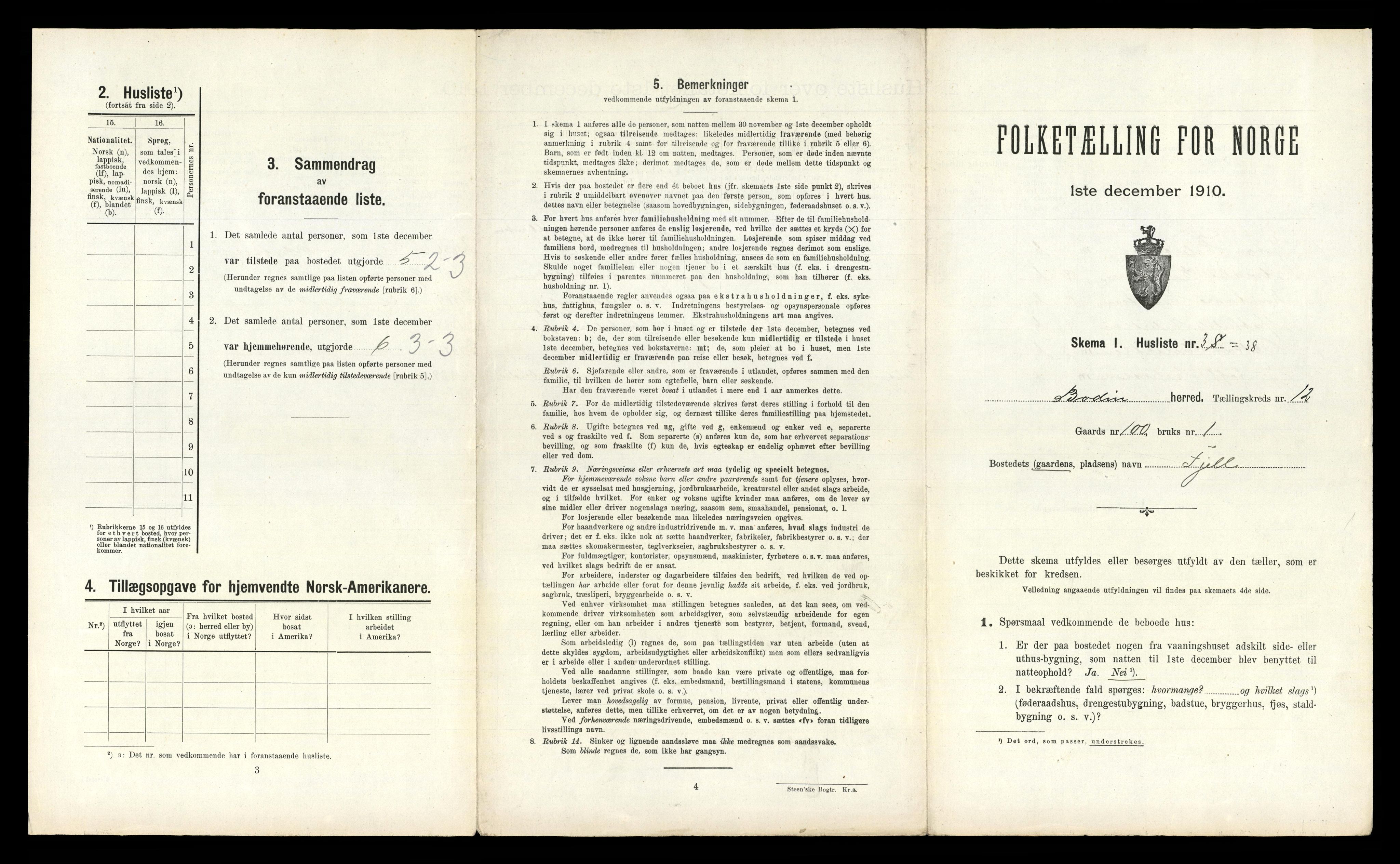 RA, 1910 census for Bodin, 1910, p. 1563