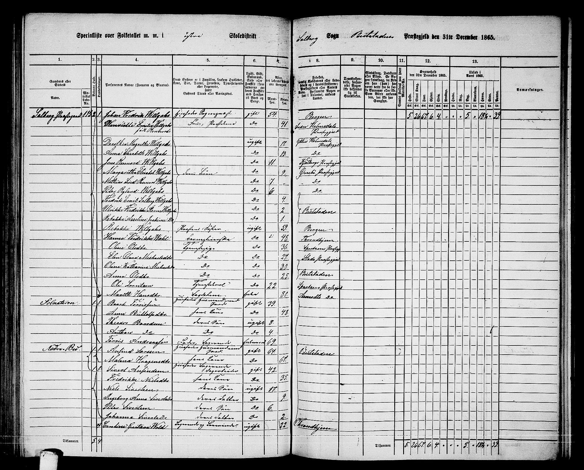 RA, 1865 census for Beitstad, 1865, p. 107