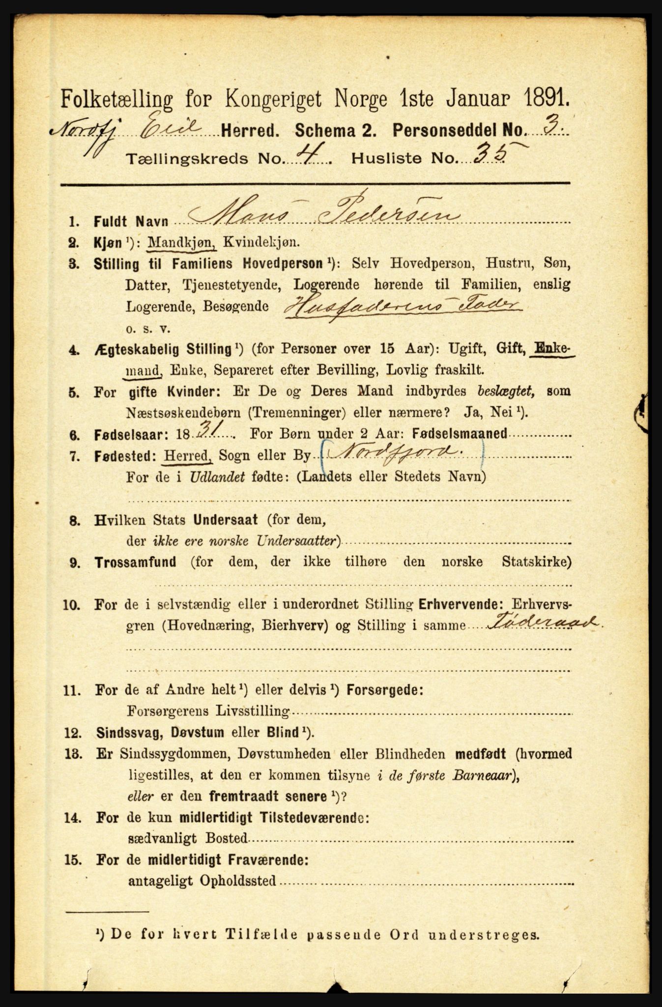 RA, 1891 census for 1443 Eid, 1891, p. 1091