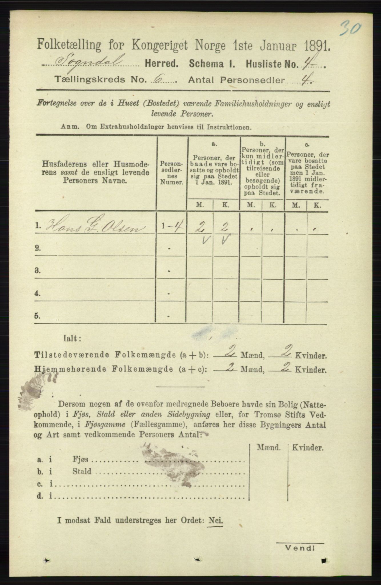 RA, 1891 census for 1111 Sokndal, 1891, p. 1572