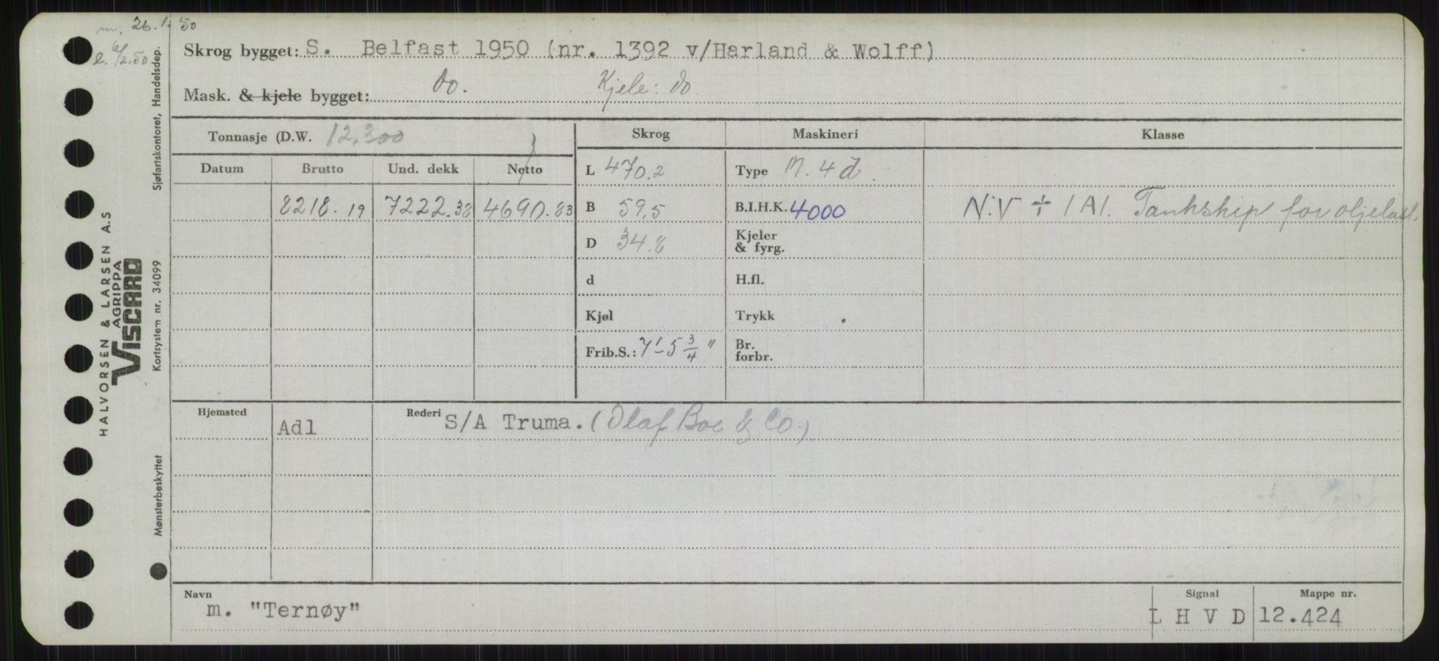 Sjøfartsdirektoratet med forløpere, Skipsmålingen, RA/S-1627/H/Hb/L0005: Fartøy, T-Å, p. 85