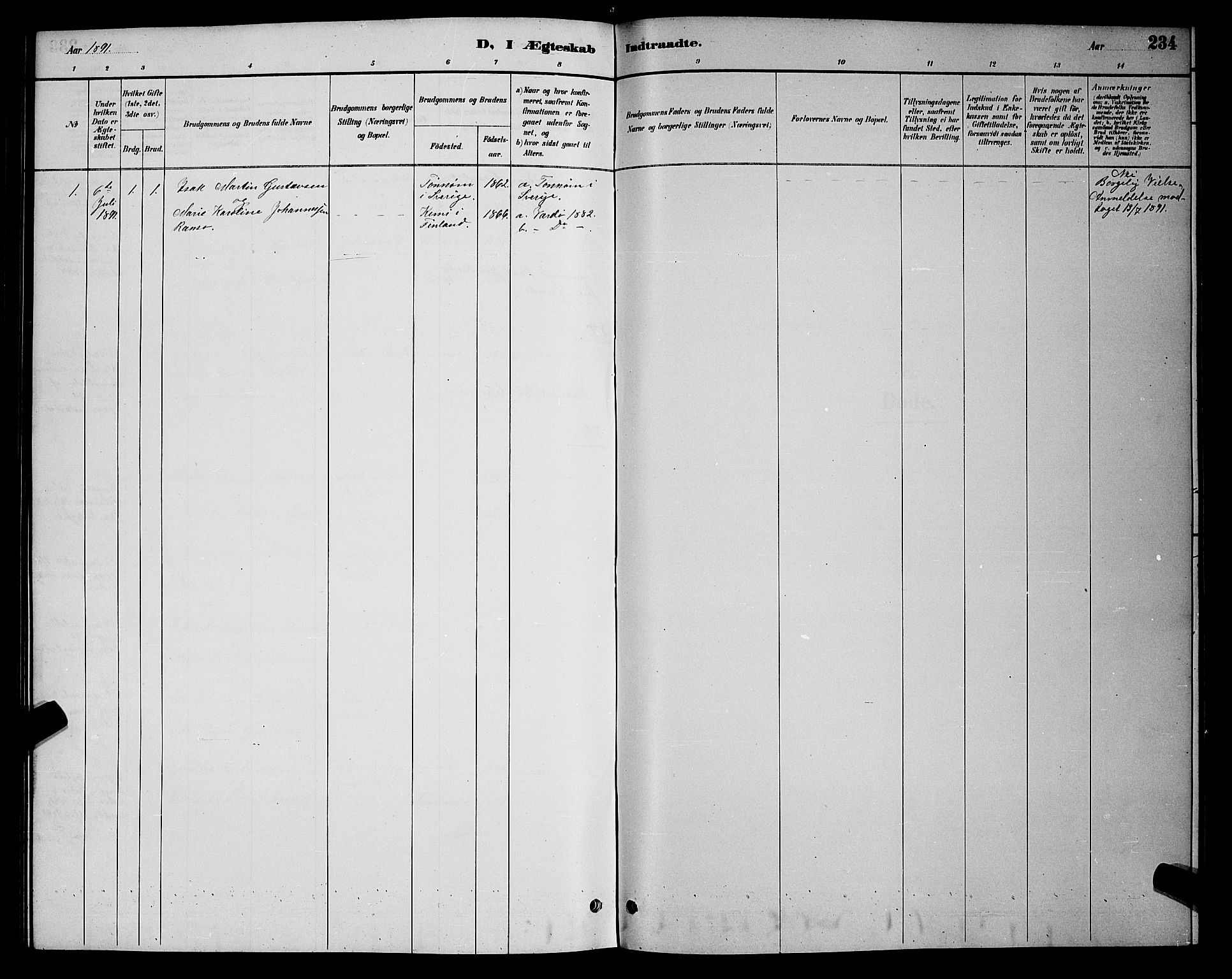 Vardø sokneprestkontor, SATØ/S-1332/H/Hb/L0005klokker: Parish register (copy) no. 5, 1887-1892, p. 234