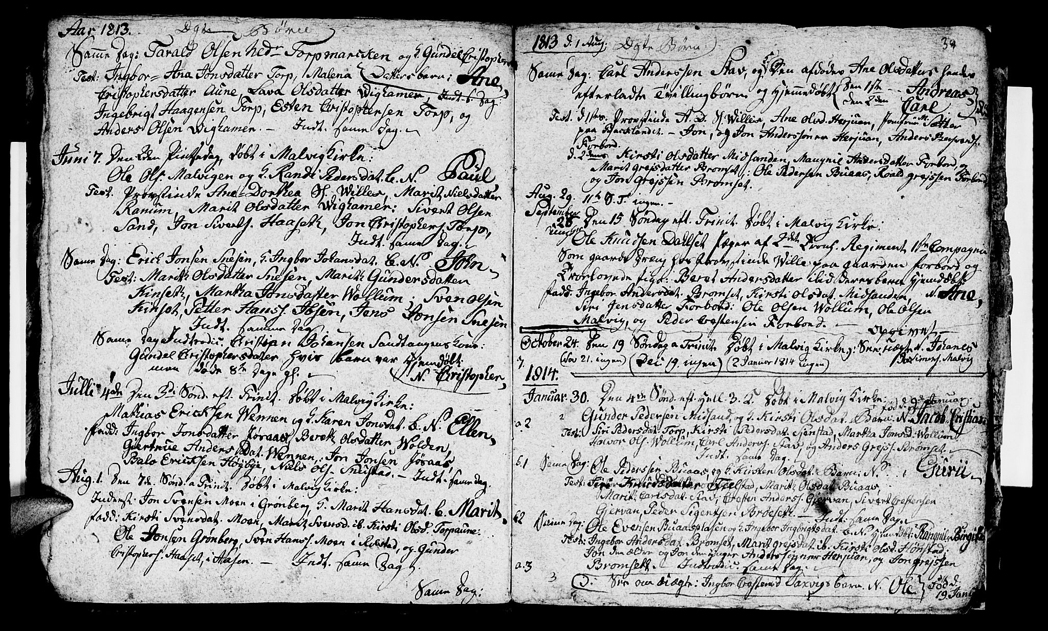 Ministerialprotokoller, klokkerbøker og fødselsregistre - Sør-Trøndelag, SAT/A-1456/616/L0419: Parish register (copy) no. 616C02, 1797-1816, p. 39