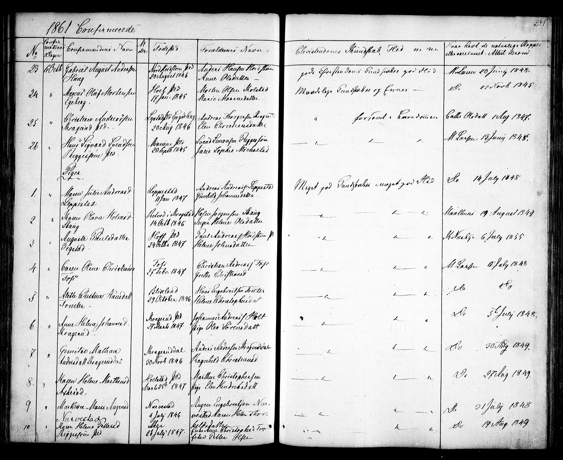 Hobøl prestekontor Kirkebøker, SAO/A-2002/F/Fa/L0003: Parish register (official) no. I 3, 1842-1864, p. 281
