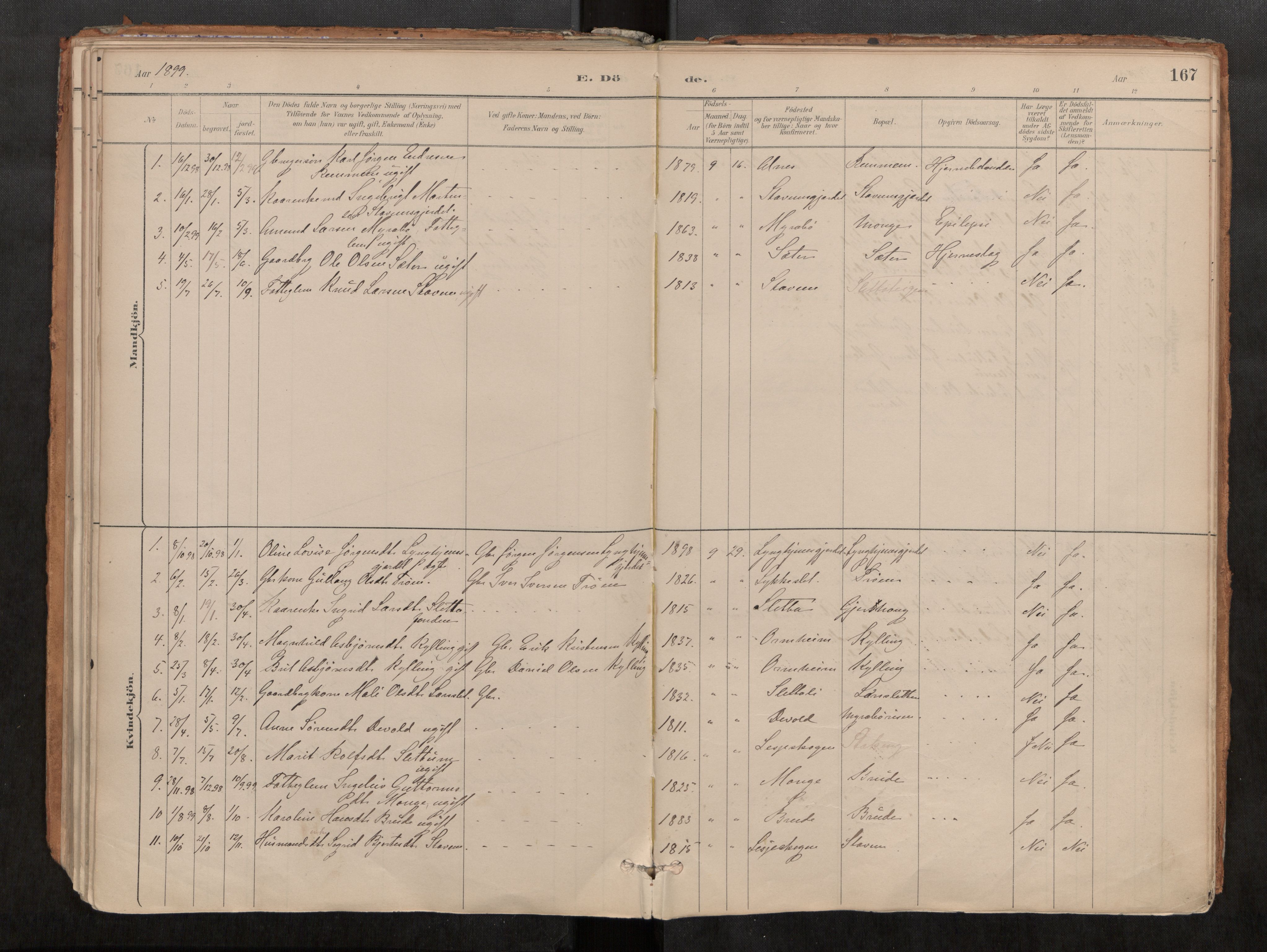 Ministerialprotokoller, klokkerbøker og fødselsregistre - Møre og Romsdal, AV/SAT-A-1454/546/L0599: Parish register (official) no. 546A03, 1882-1920, p. 167