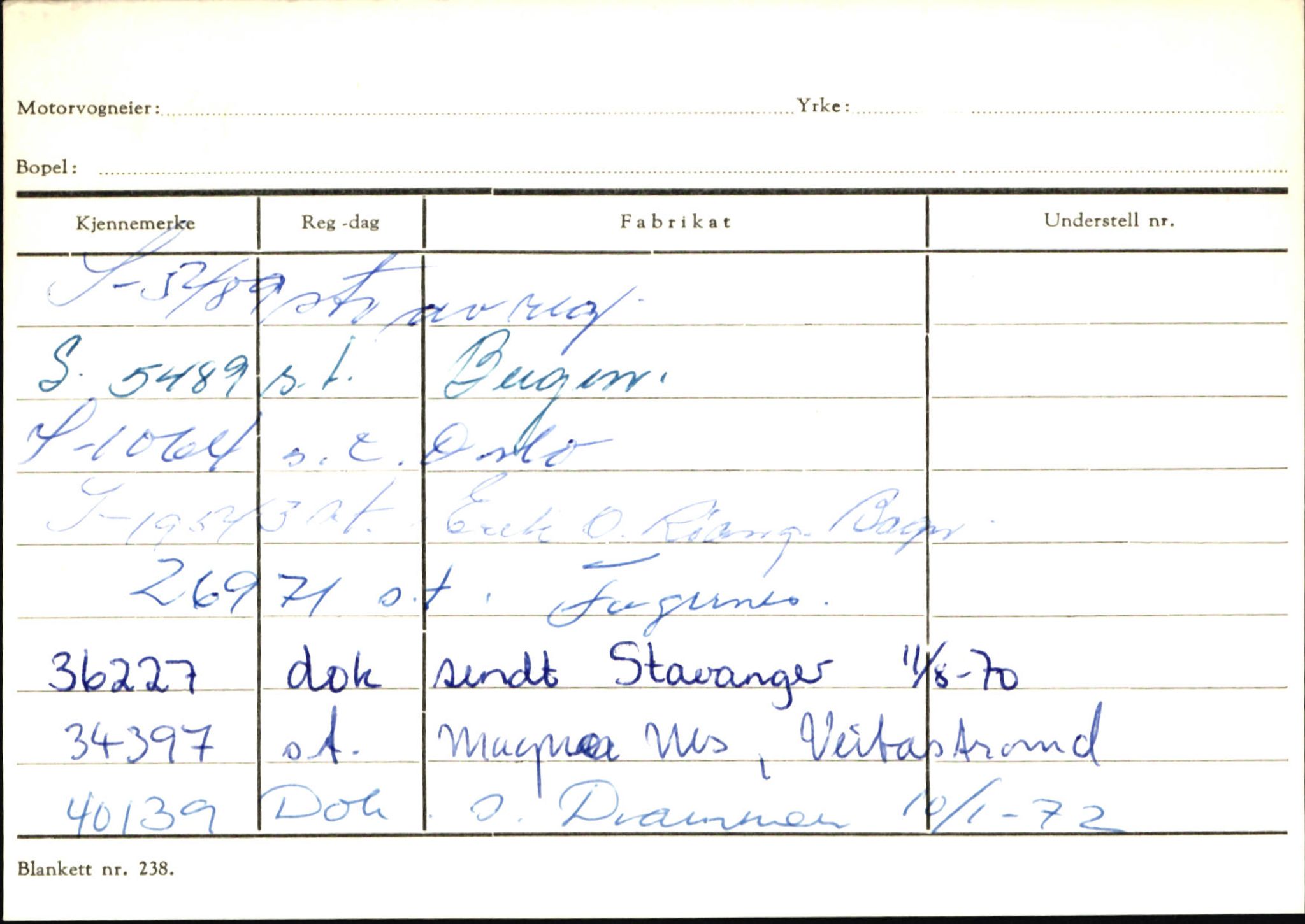 Statens vegvesen, Sogn og Fjordane vegkontor, SAB/A-5301/4/F/L0146: Registerkort Årdal R-Å samt diverse kort, 1945-1975, p. 509