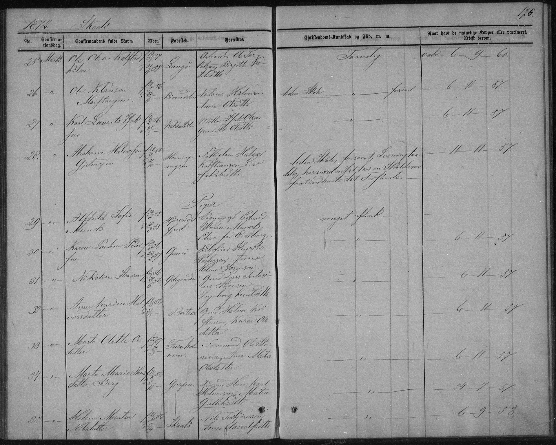 Sannidal kirkebøker, AV/SAKO-A-296/F/Fa/L0009: Parish register (official) no. 9, 1855-1873, p. 176