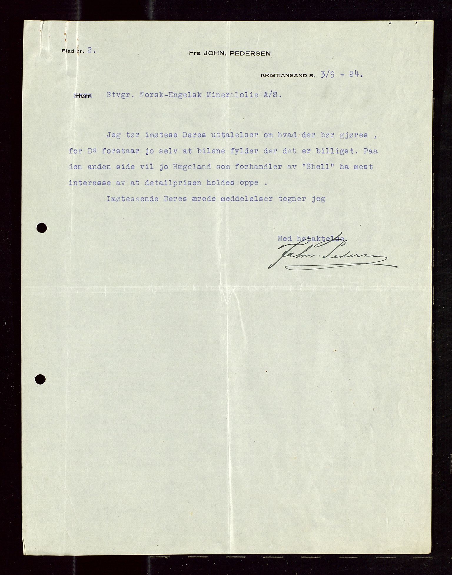 Pa 1521 - A/S Norske Shell, AV/SAST-A-101915/E/Ea/Eaa/L0013: Sjefskorrespondanse, 1924, p. 662