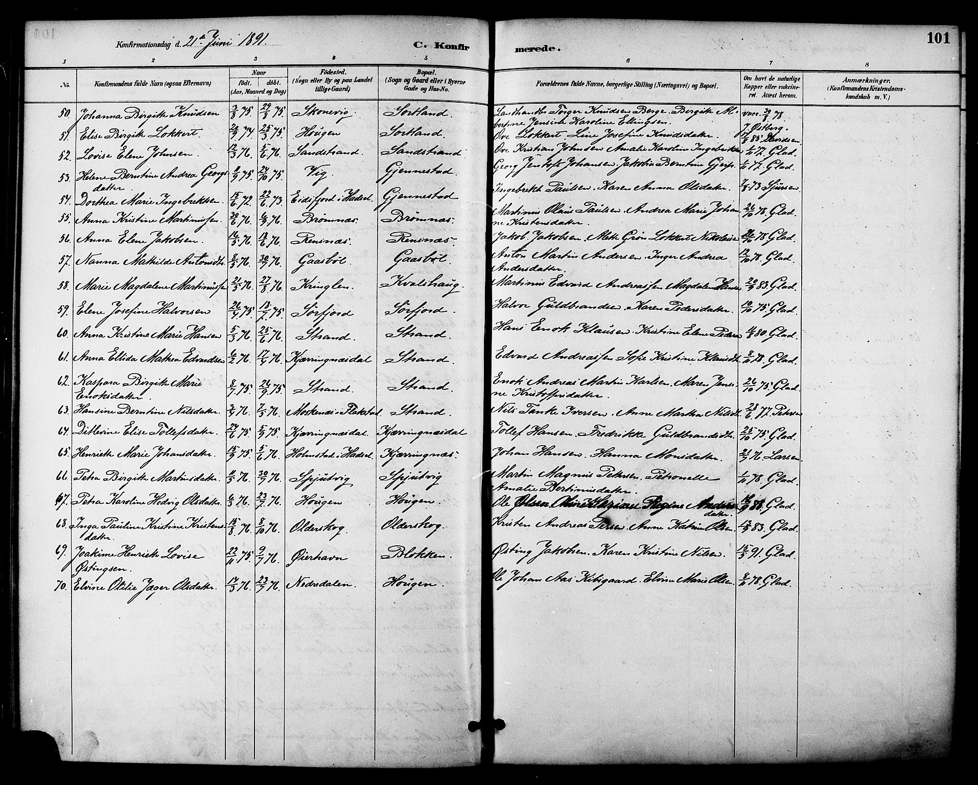 Ministerialprotokoller, klokkerbøker og fødselsregistre - Nordland, AV/SAT-A-1459/895/L1371: Parish register (official) no. 895A06, 1885-1894, p. 101