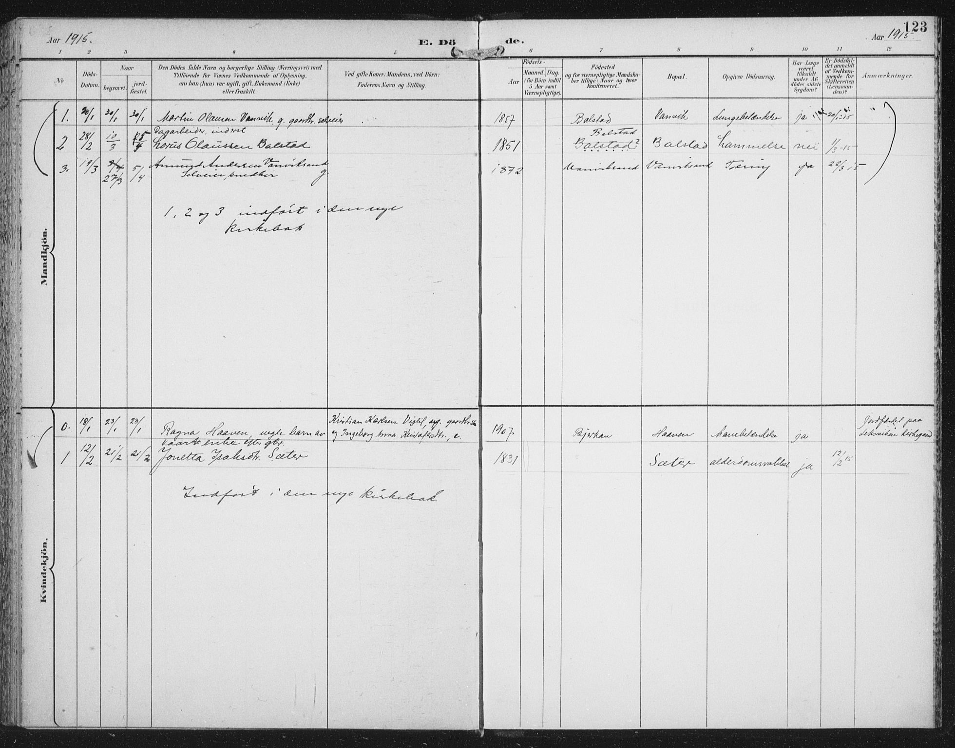 Ministerialprotokoller, klokkerbøker og fødselsregistre - Nord-Trøndelag, AV/SAT-A-1458/702/L0024: Parish register (official) no. 702A02, 1898-1914, p. 123