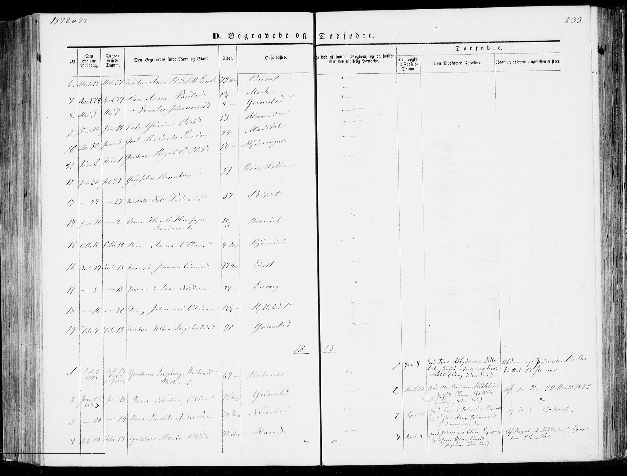 Ministerialprotokoller, klokkerbøker og fødselsregistre - Møre og Romsdal, SAT/A-1454/510/L0121: Parish register (official) no. 510A01, 1848-1877, p. 233