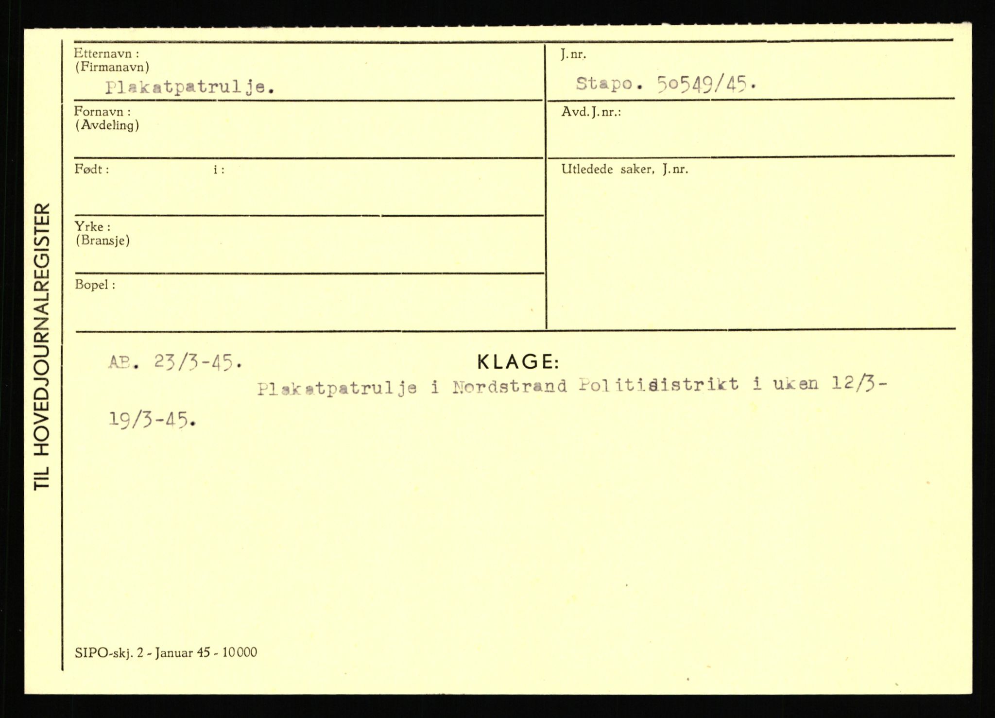 Statspolitiet - Hovedkontoret / Osloavdelingen, AV/RA-S-1329/C/Ca/L0012: Oanæs - Quistgaard	, 1943-1945, p. 4585