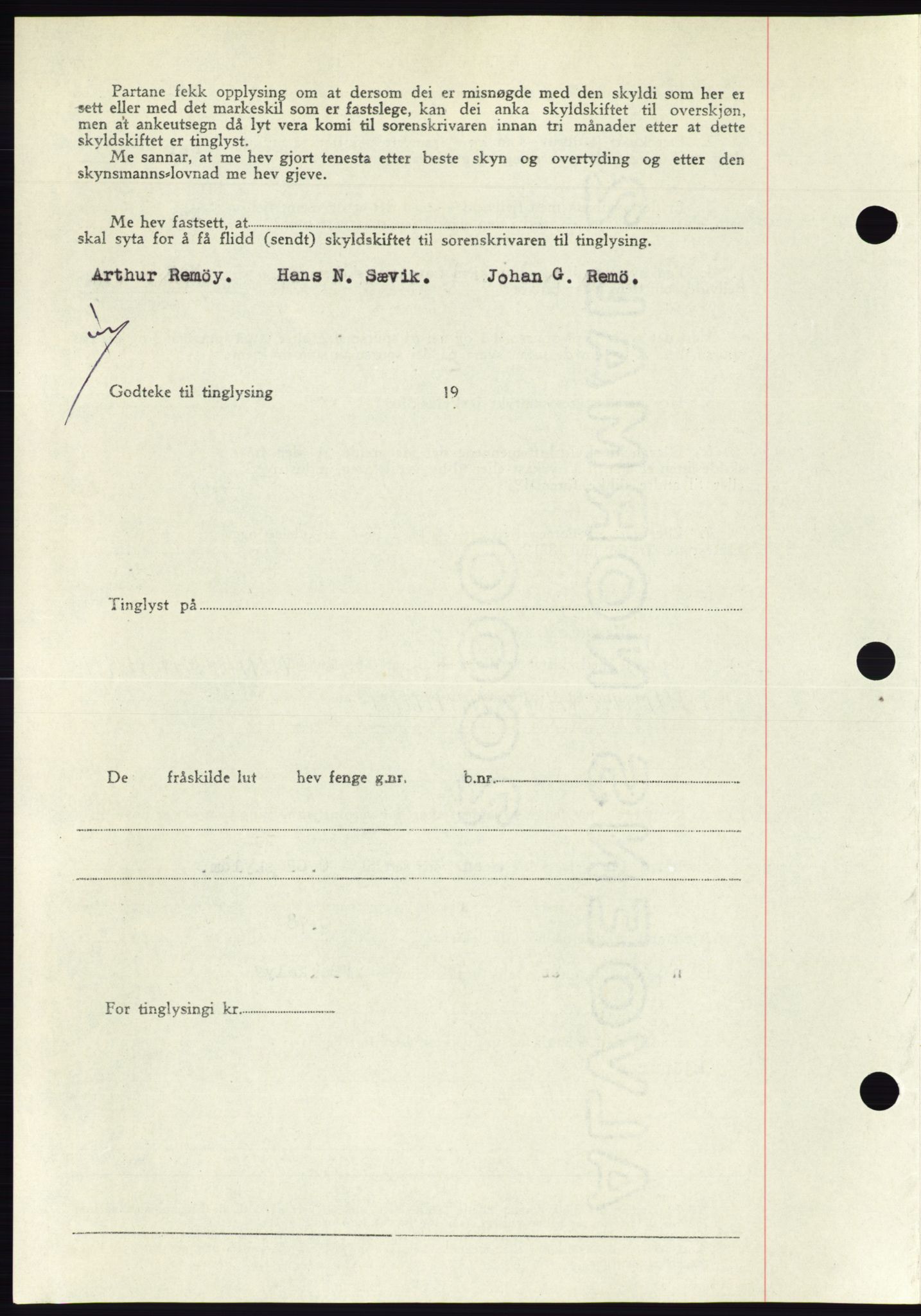 Søre Sunnmøre sorenskriveri, AV/SAT-A-4122/1/2/2C/L0081: Mortgage book no. 7A, 1947-1948, Diary no: : 1561/1947