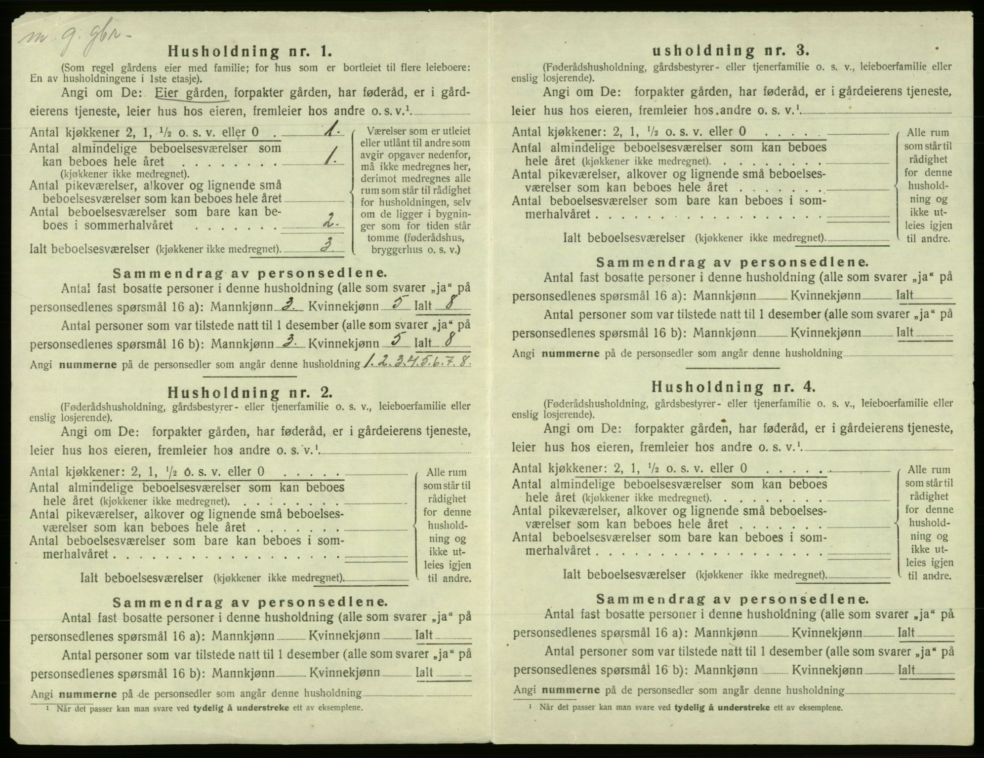 SAB, 1920 census for Fana, 1920, p. 2663