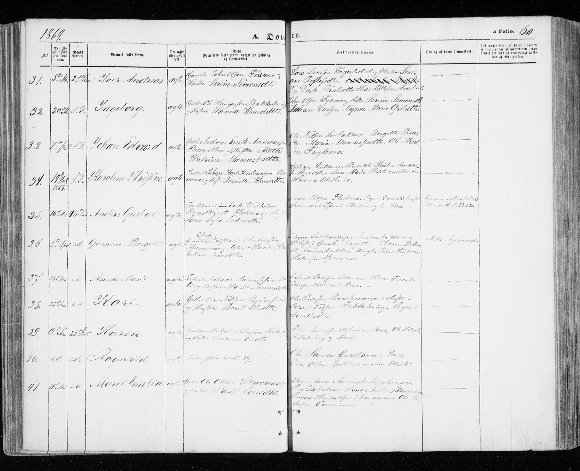 Målselv sokneprestembete, SATØ/S-1311/G/Ga/Gaa/L0004kirke: Parish register (official) no. 4, 1863-1872, p. 60