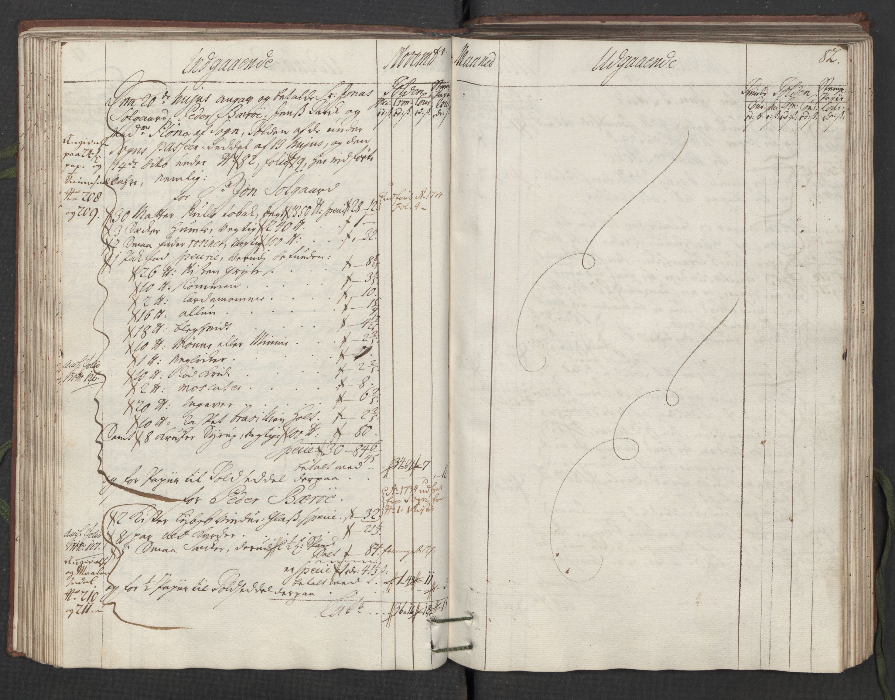 Generaltollkammeret, tollregnskaper, AV/RA-EA-5490/R05/L0014/0001: Tollregnskaper Moss, Son, Krokstad / Hovedtollbok, 1733, p. 81b-82a