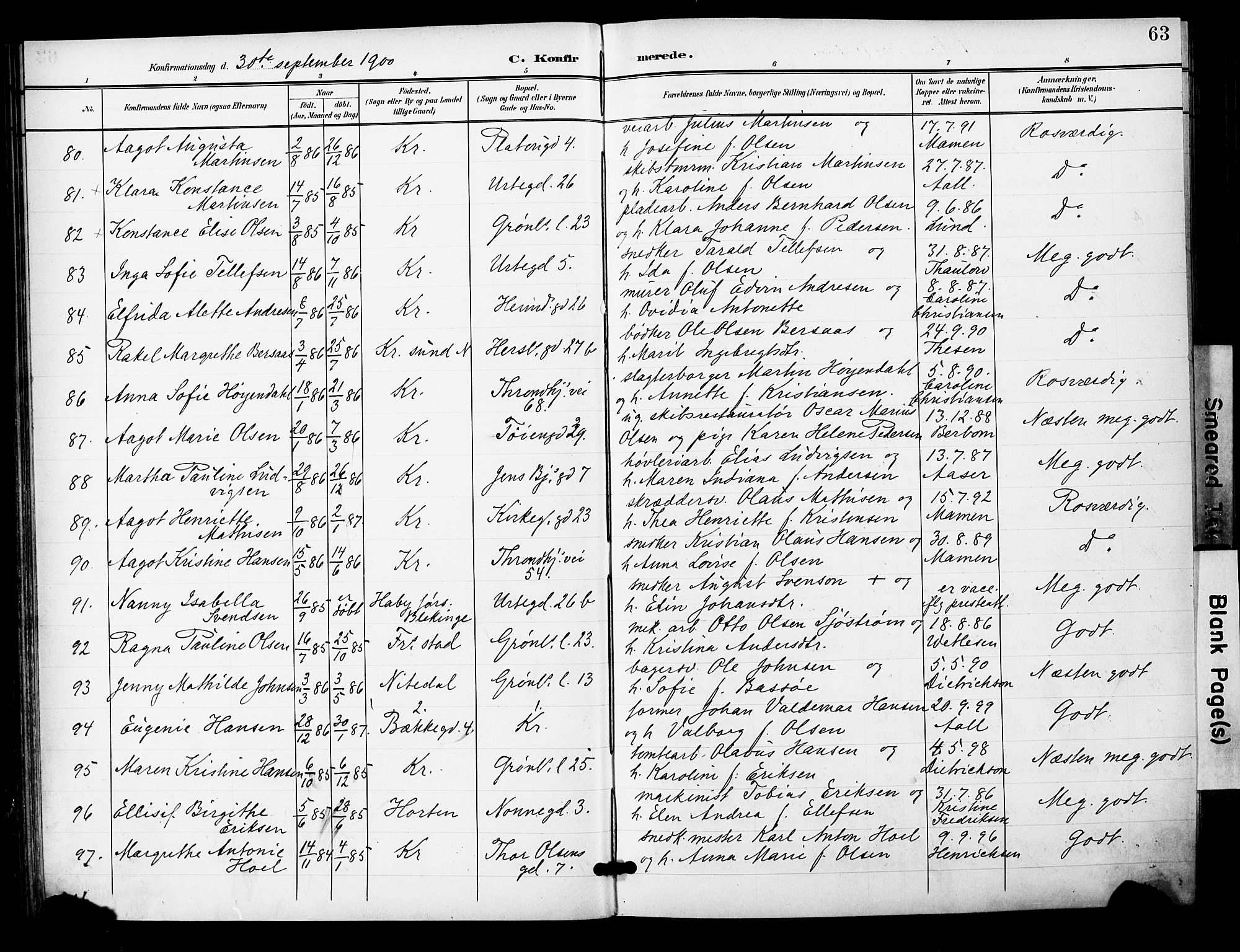 Grønland prestekontor Kirkebøker, SAO/A-10848/F/Fa/L0015: Parish register (official) no. 15, 1899-1919, p. 63