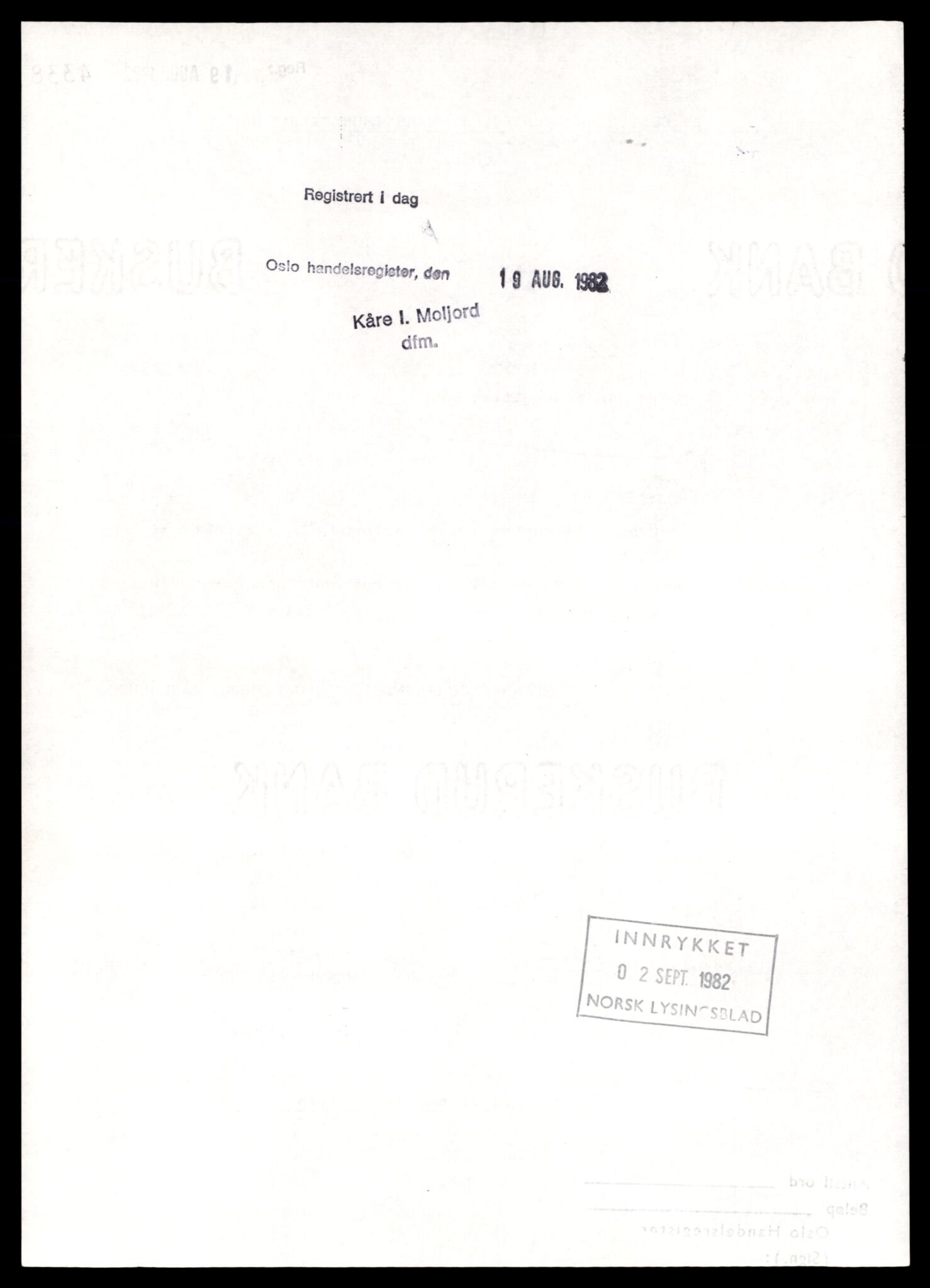 Oslo byfogd, Handelsregisteret, SAT/A-10867/G/Gc/Gca/L0270: Ikke konverterte foretak, Gen-Geo, 1890-1990, p. 2