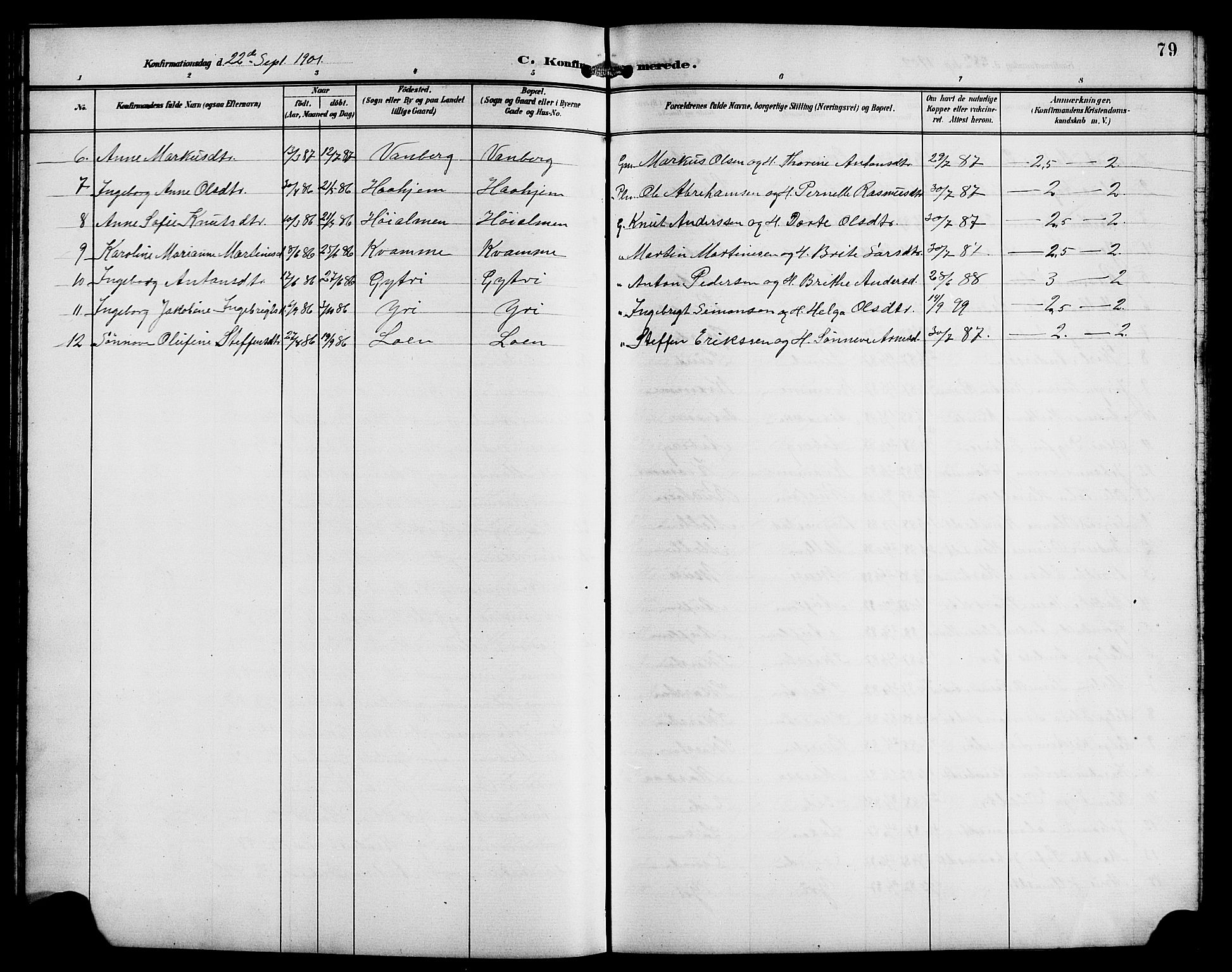 Innvik sokneprestembete, AV/SAB-A-80501: Parish register (copy) no. B 4, 1898-1916, p. 79