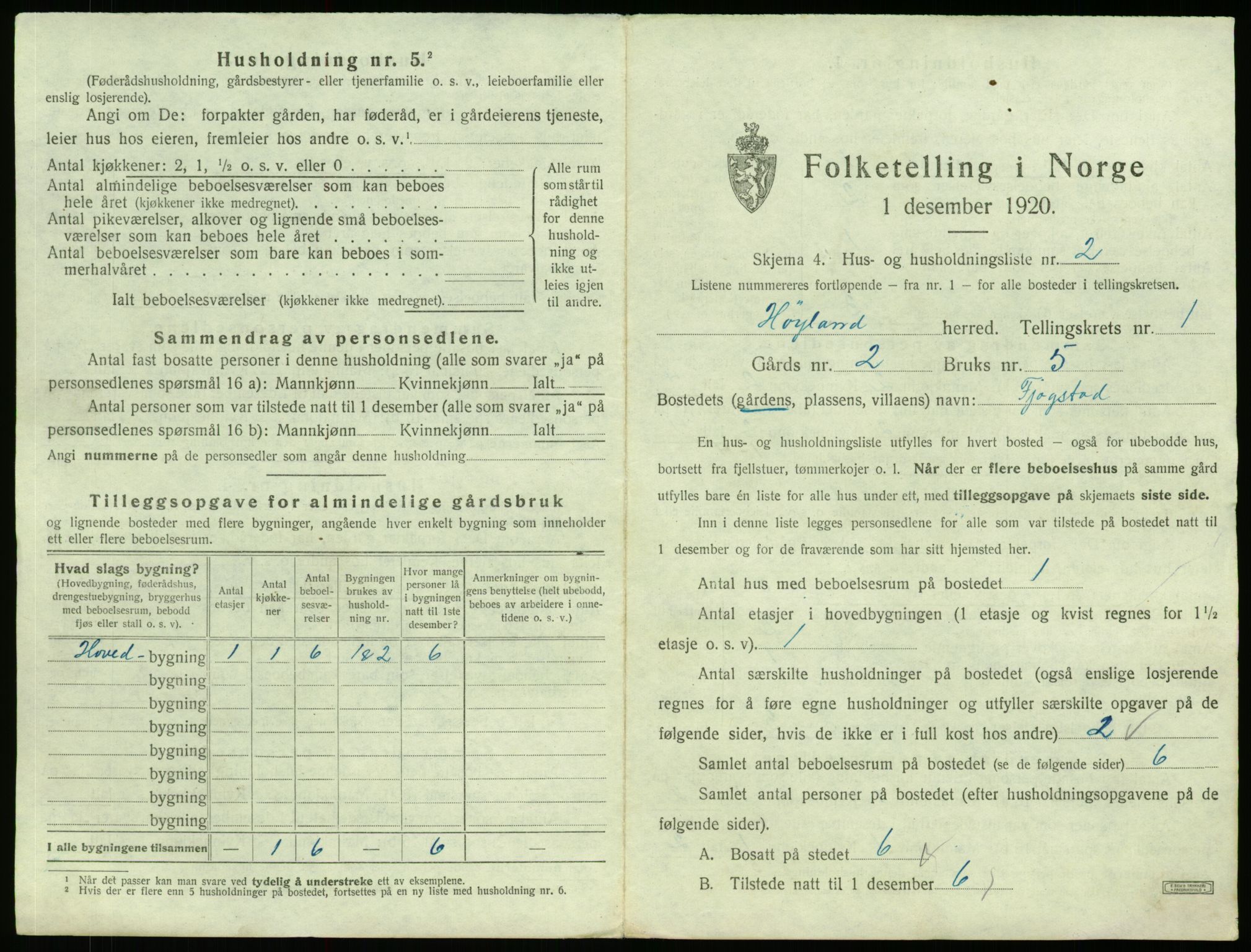 SAST, 1920 census for Høyland, 1920, p. 78