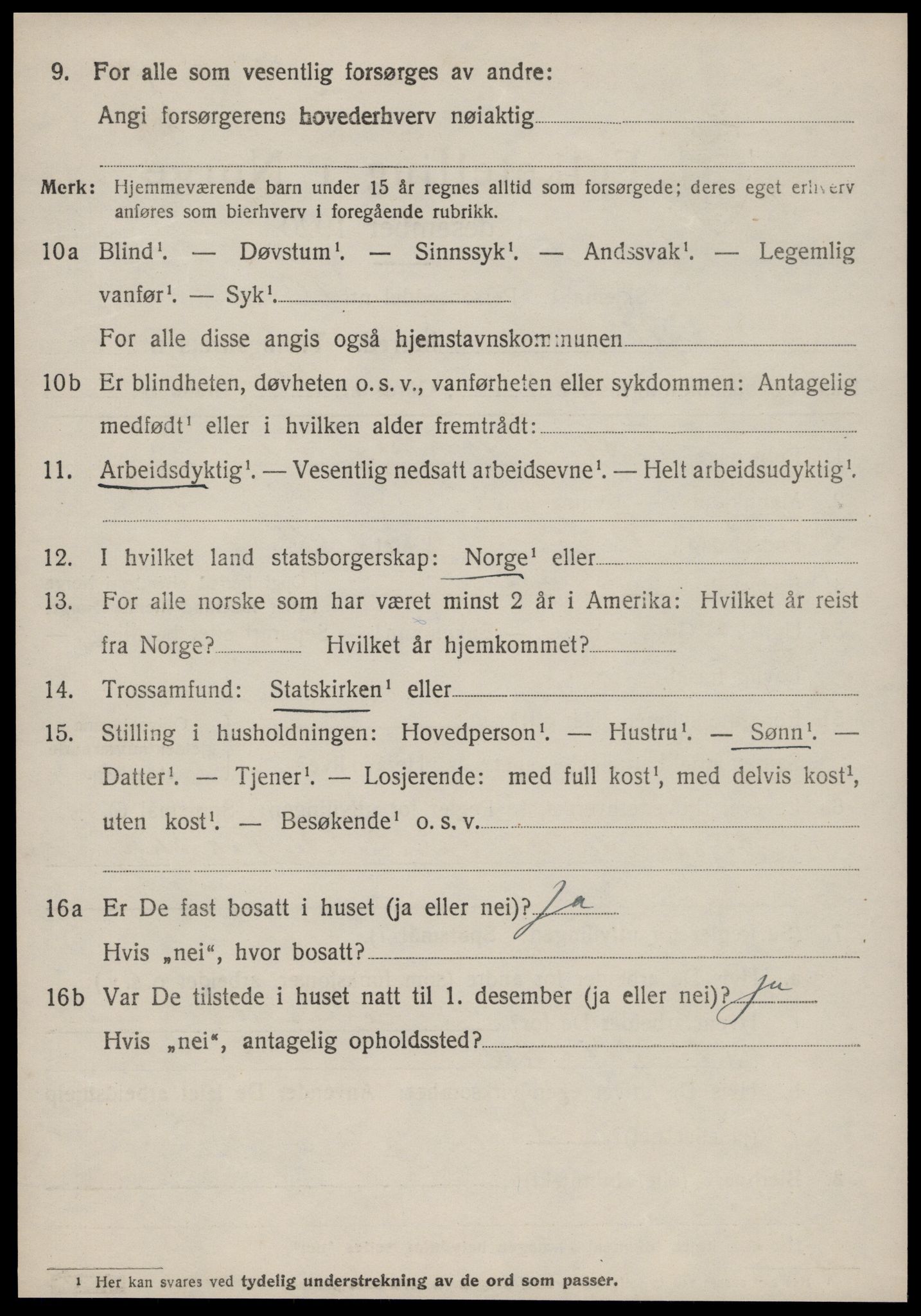 SAT, 1920 census for Grytten, 1920, p. 4085