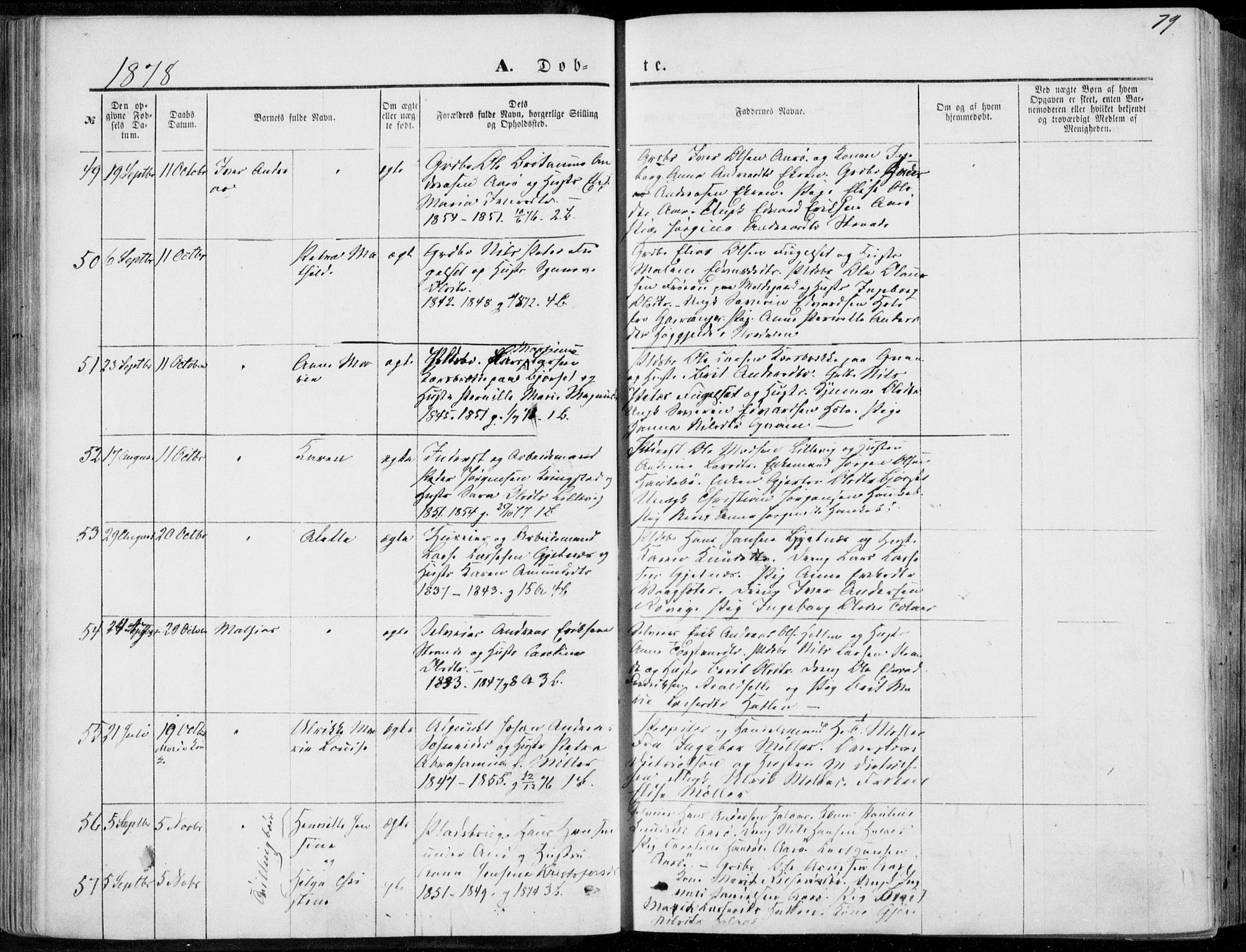 Ministerialprotokoller, klokkerbøker og fødselsregistre - Møre og Romsdal, AV/SAT-A-1454/555/L0655: Parish register (official) no. 555A05, 1869-1886, p. 79