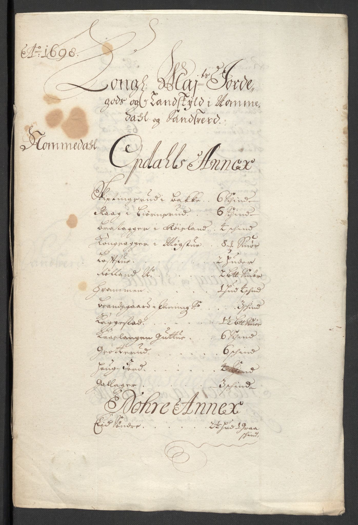 Rentekammeret inntil 1814, Reviderte regnskaper, Fogderegnskap, AV/RA-EA-4092/R24/L1577: Fogderegnskap Numedal og Sandsvær, 1698-1700, p. 40