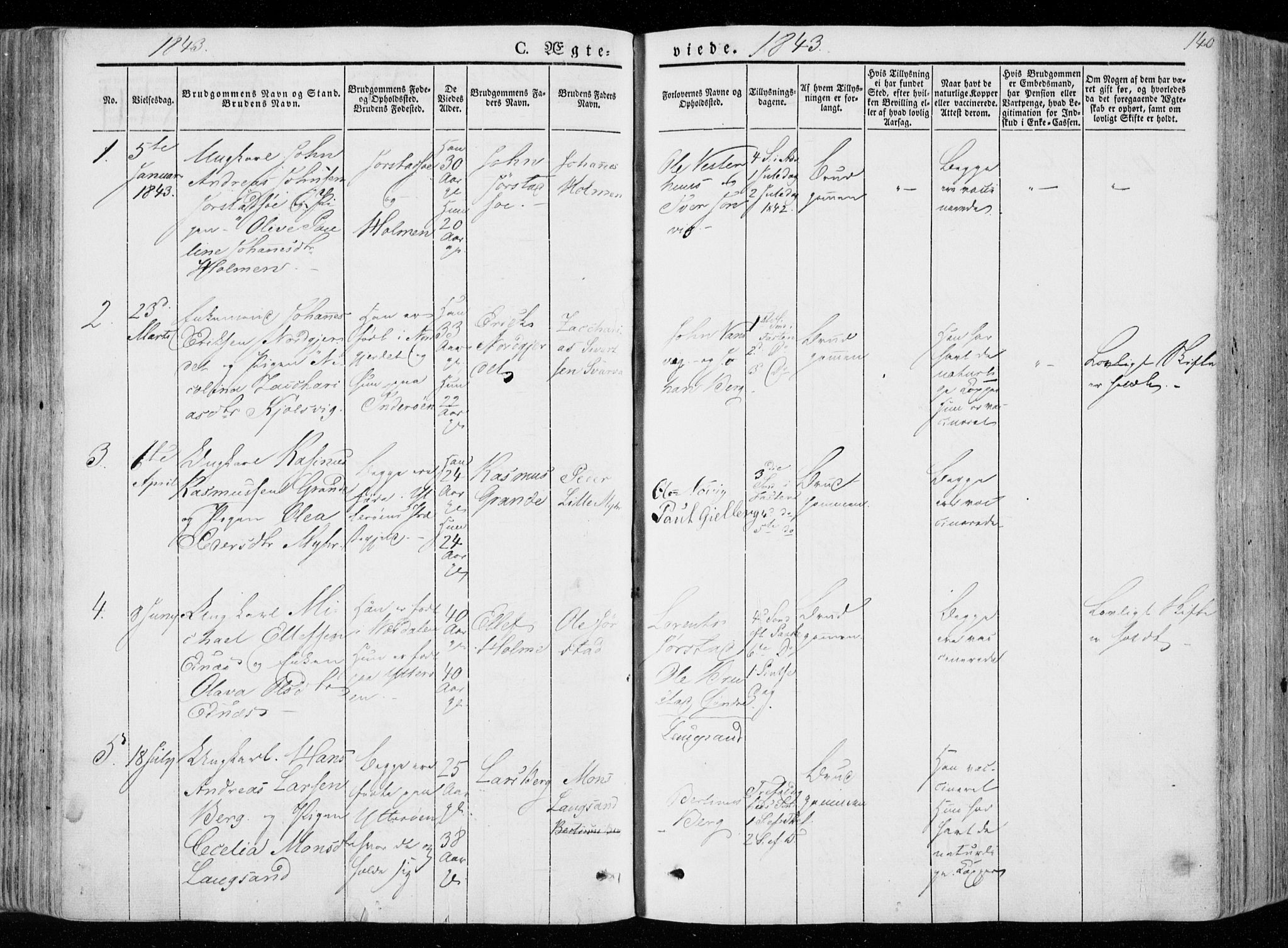 Ministerialprotokoller, klokkerbøker og fødselsregistre - Nord-Trøndelag, SAT/A-1458/722/L0218: Parish register (official) no. 722A05, 1843-1868, p. 140