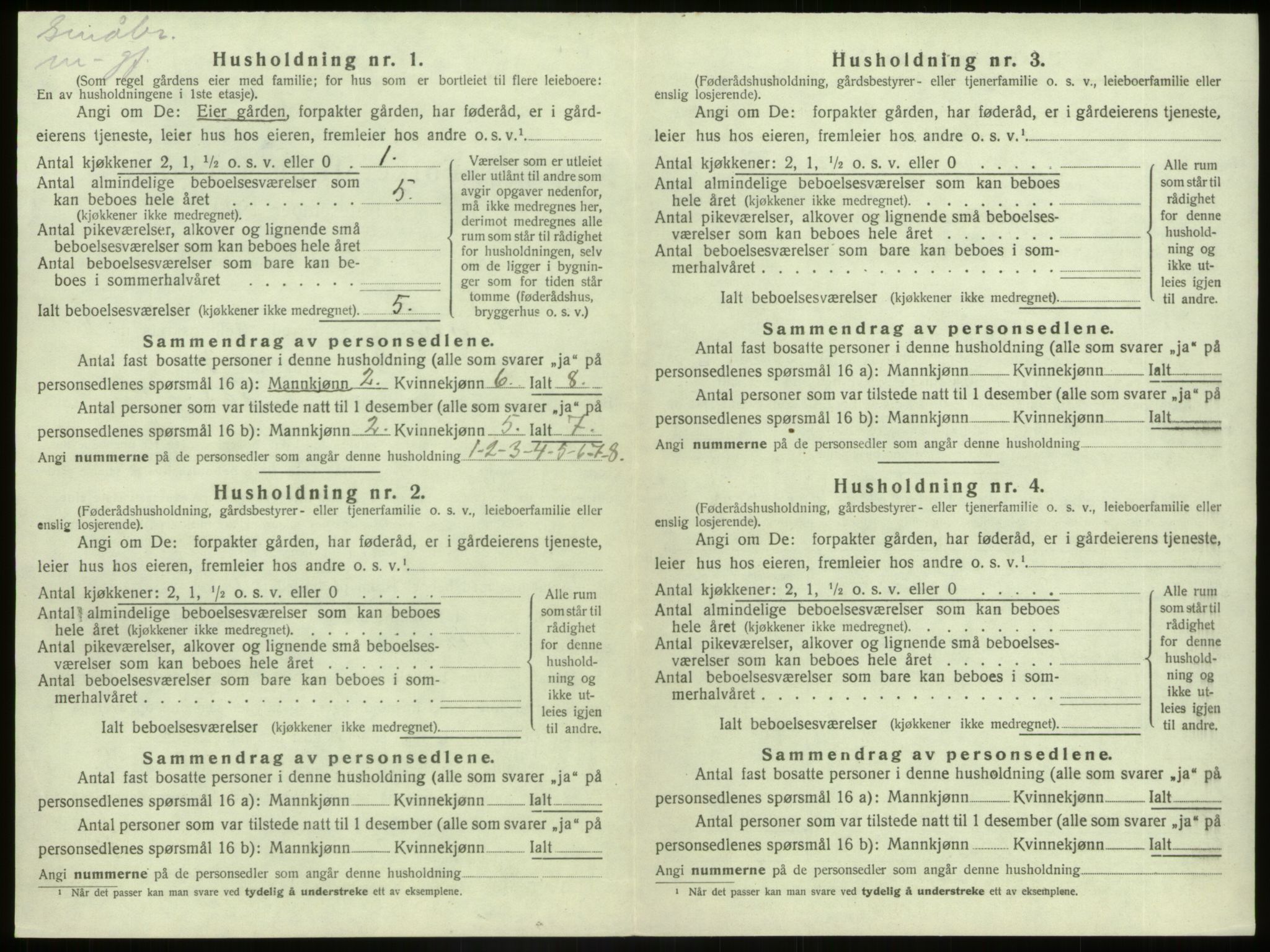 SAB, 1920 census for Kinn, 1920, p. 1174