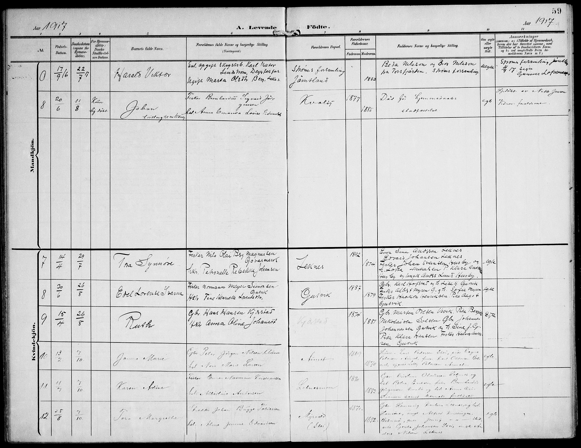 Ministerialprotokoller, klokkerbøker og fødselsregistre - Nord-Trøndelag, SAT/A-1458/788/L0698: Parish register (official) no. 788A05, 1902-1921, p. 59