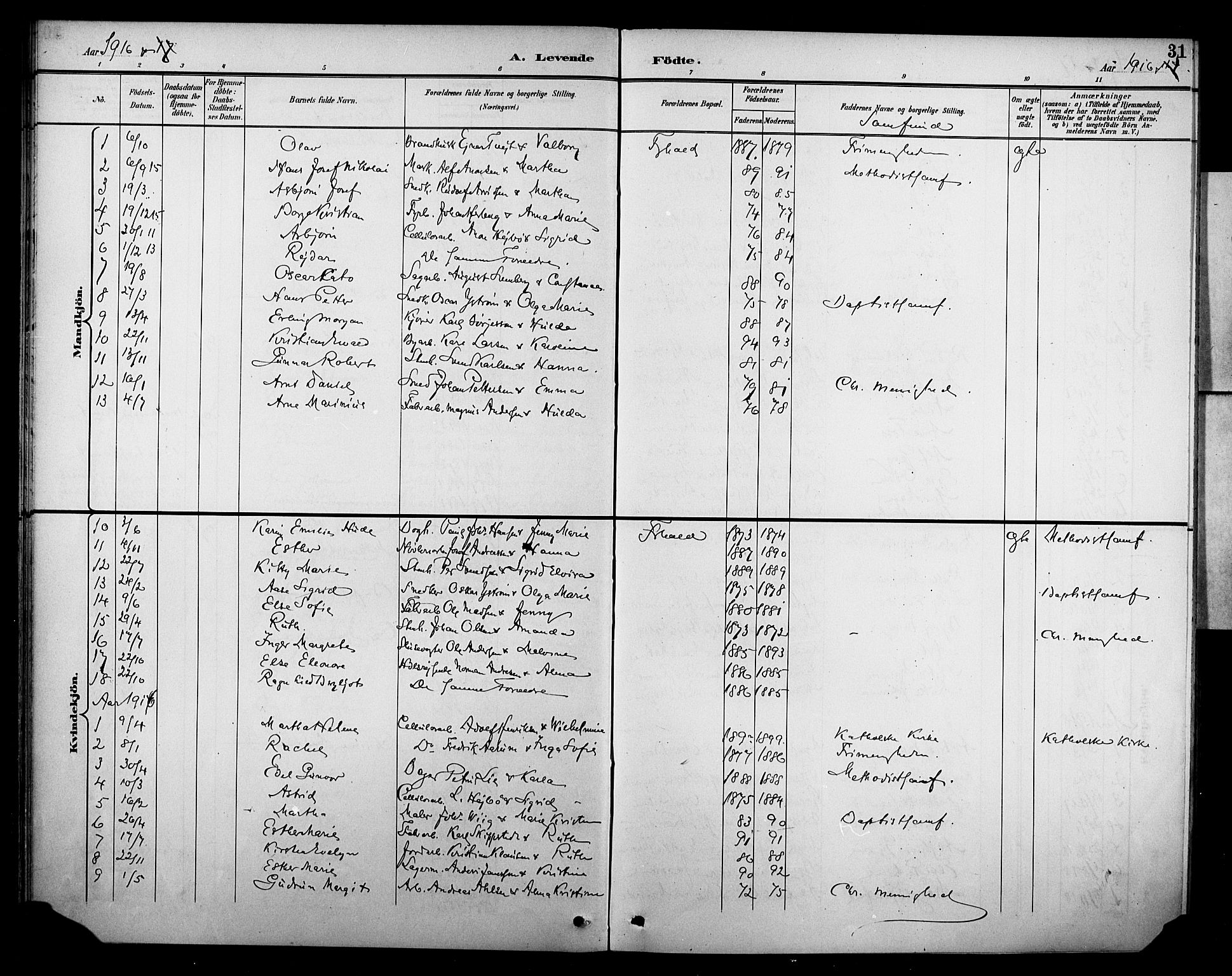 Halden prestekontor Kirkebøker, SAO/A-10909/F/Fb/L0001: Parish register (official) no. II 1, 1892-1932, p. 31