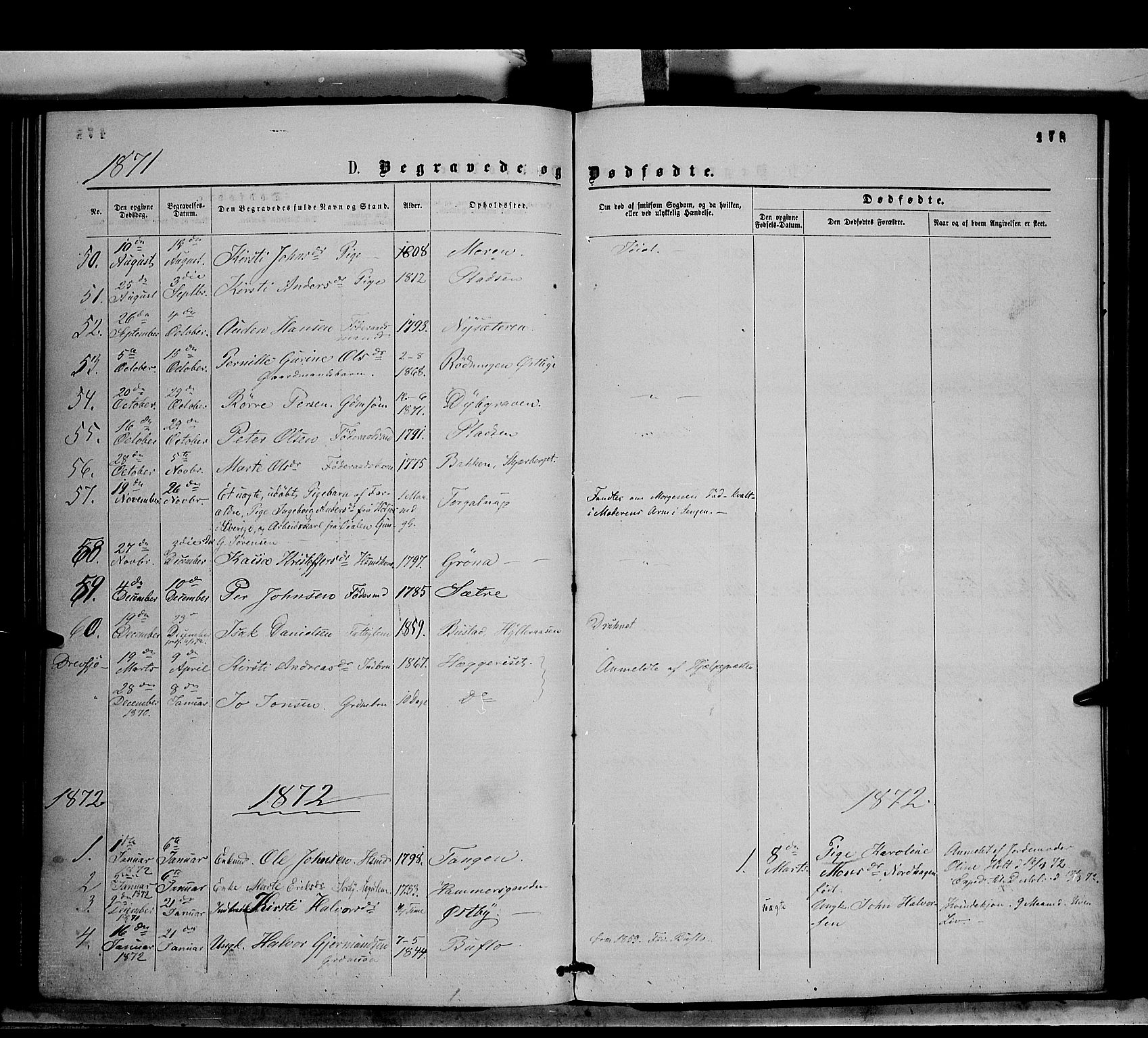 Trysil prestekontor, SAH/PREST-046/H/Ha/Haa/L0006: Parish register (official) no. 6, 1866-1873, p. 178