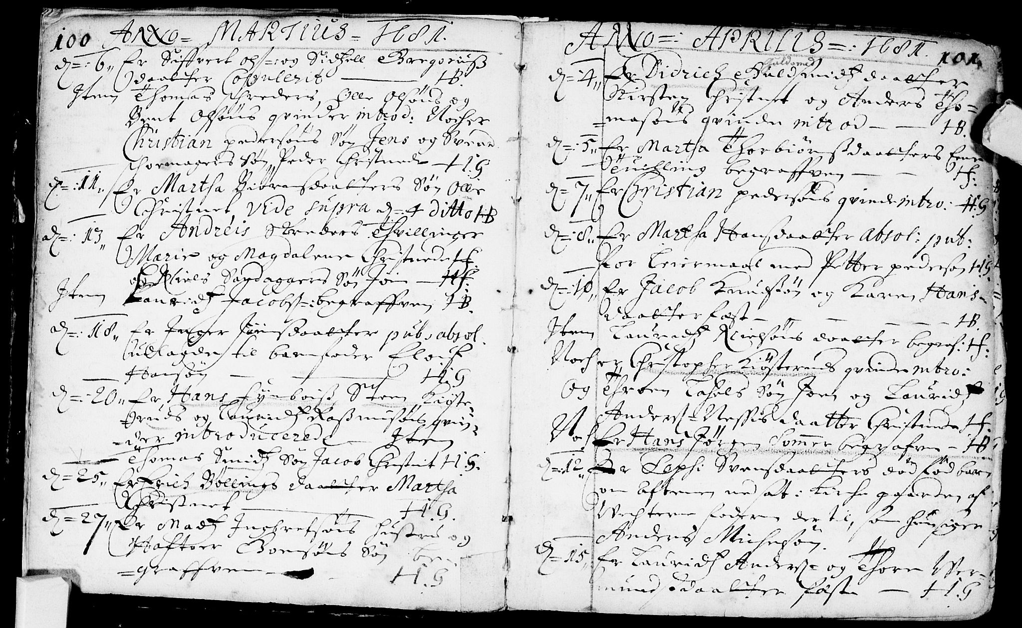 Bragernes kirkebøker, AV/SAKO-A-6/F/Fa/L0002: Parish register (official) no. I 2, 1680-1705, p. 100-101