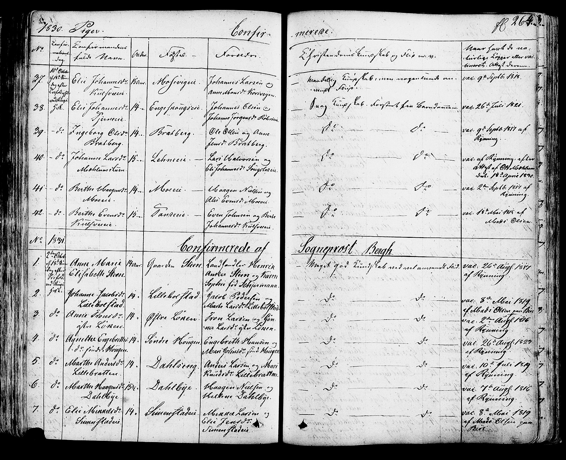 Ringsaker prestekontor, SAH/PREST-014/K/Ka/L0007: Parish register (official) no. 7A, 1826-1837, p. 264