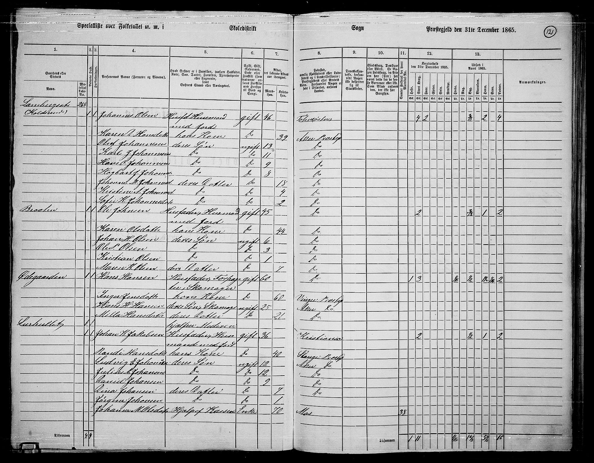 RA, 1865 census for Østre Aker, 1865, p. 345