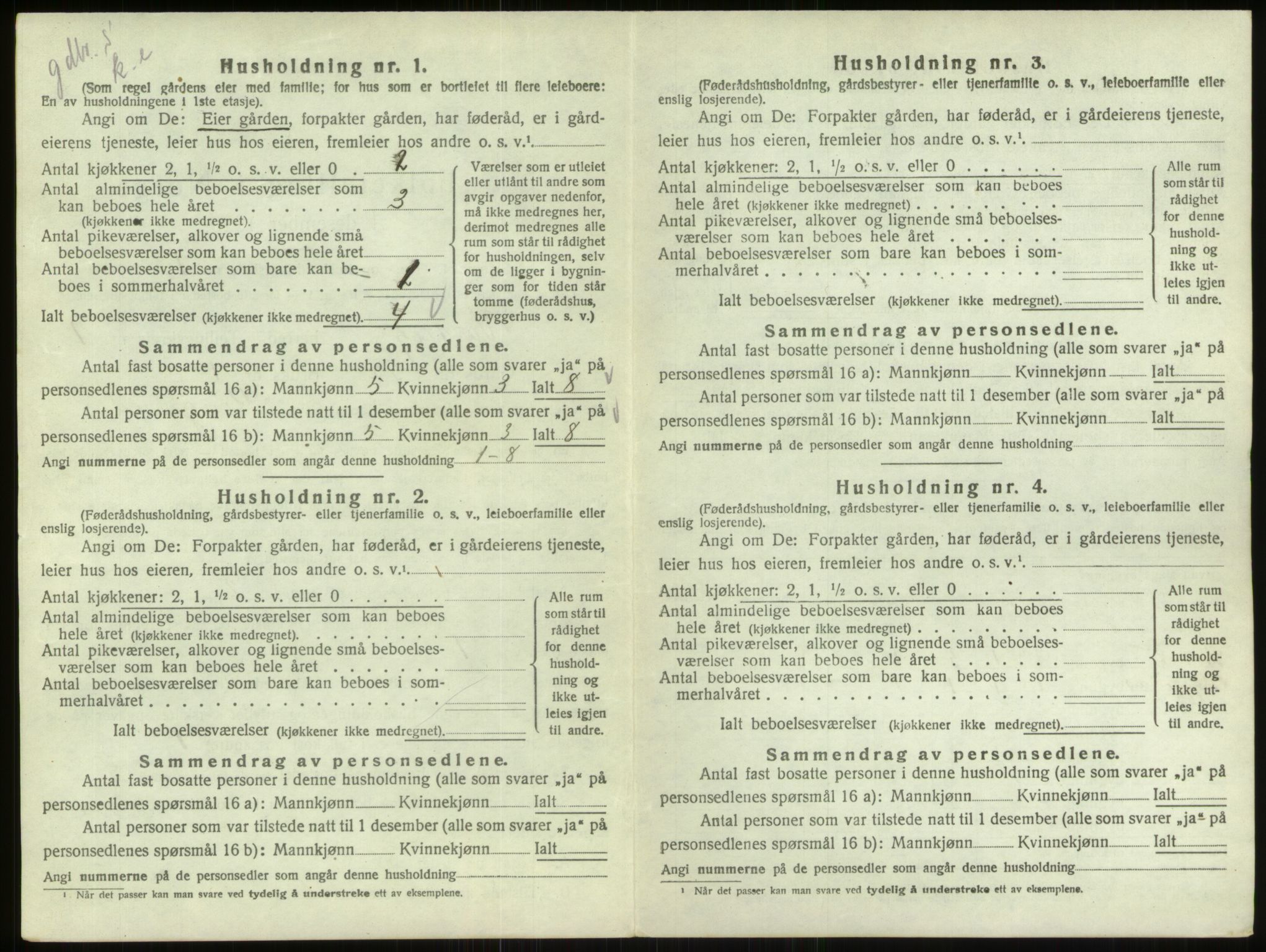 SAO, 1920 census for Varteig, 1920, p. 20