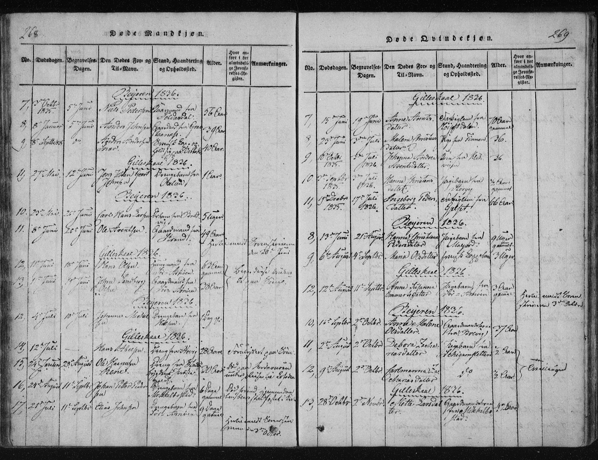Ministerialprotokoller, klokkerbøker og fødselsregistre - Nordland, SAT/A-1459/805/L0096: Parish register (official) no. 805A03, 1820-1837, p. 268-269