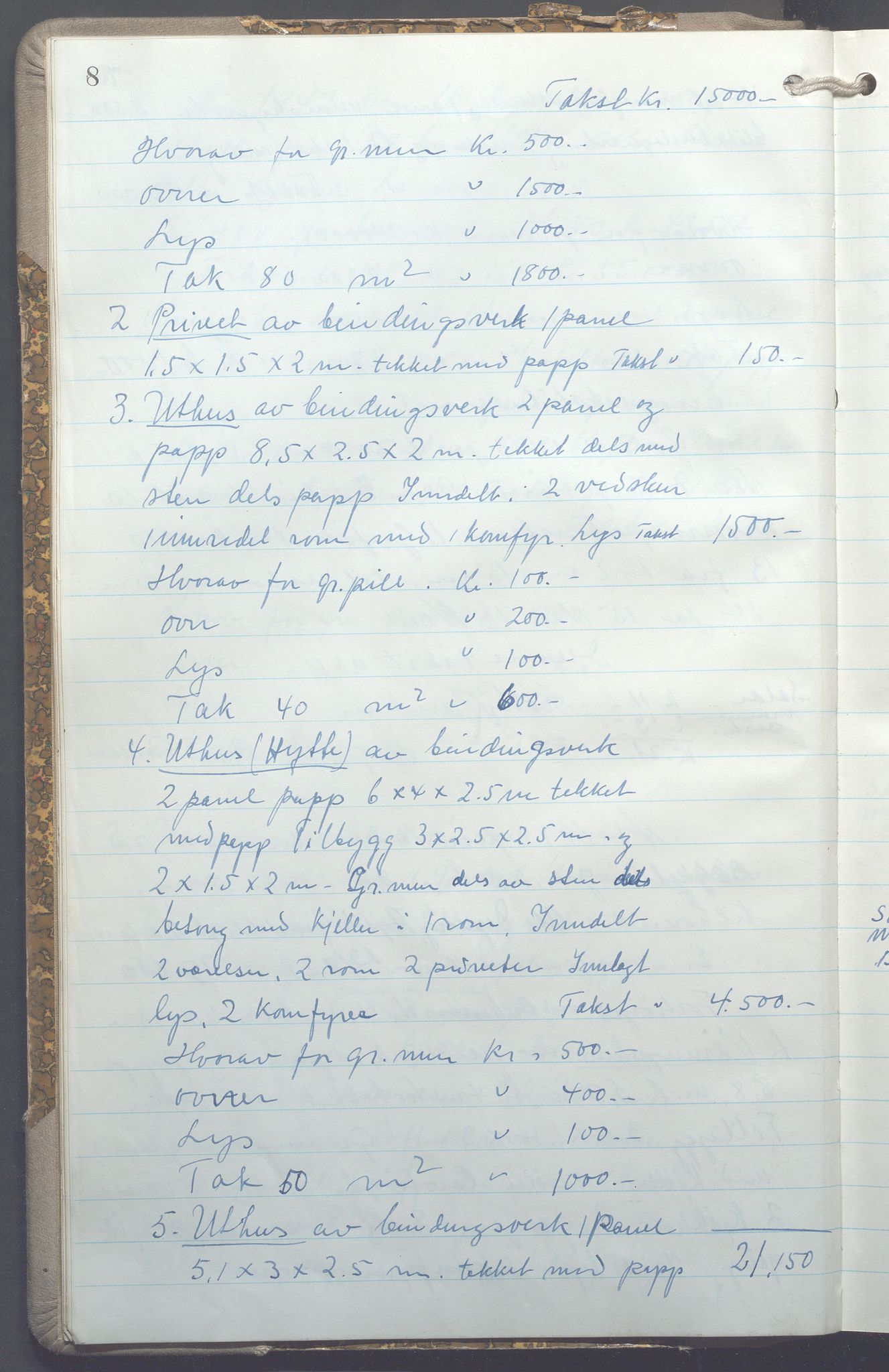 Lensmennene i Aker, OBA/A-10133/F/Fc/L0035: Branntakstprotokoll, 1943-1946, p. 8