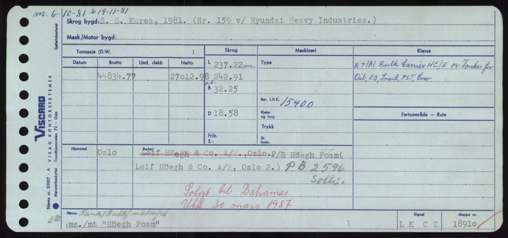 Sjøfartsdirektoratet med forløpere, Skipsmålingen, RA/S-1627/H/Hd/L0017: Fartøy, Holi-Hå, p. 325