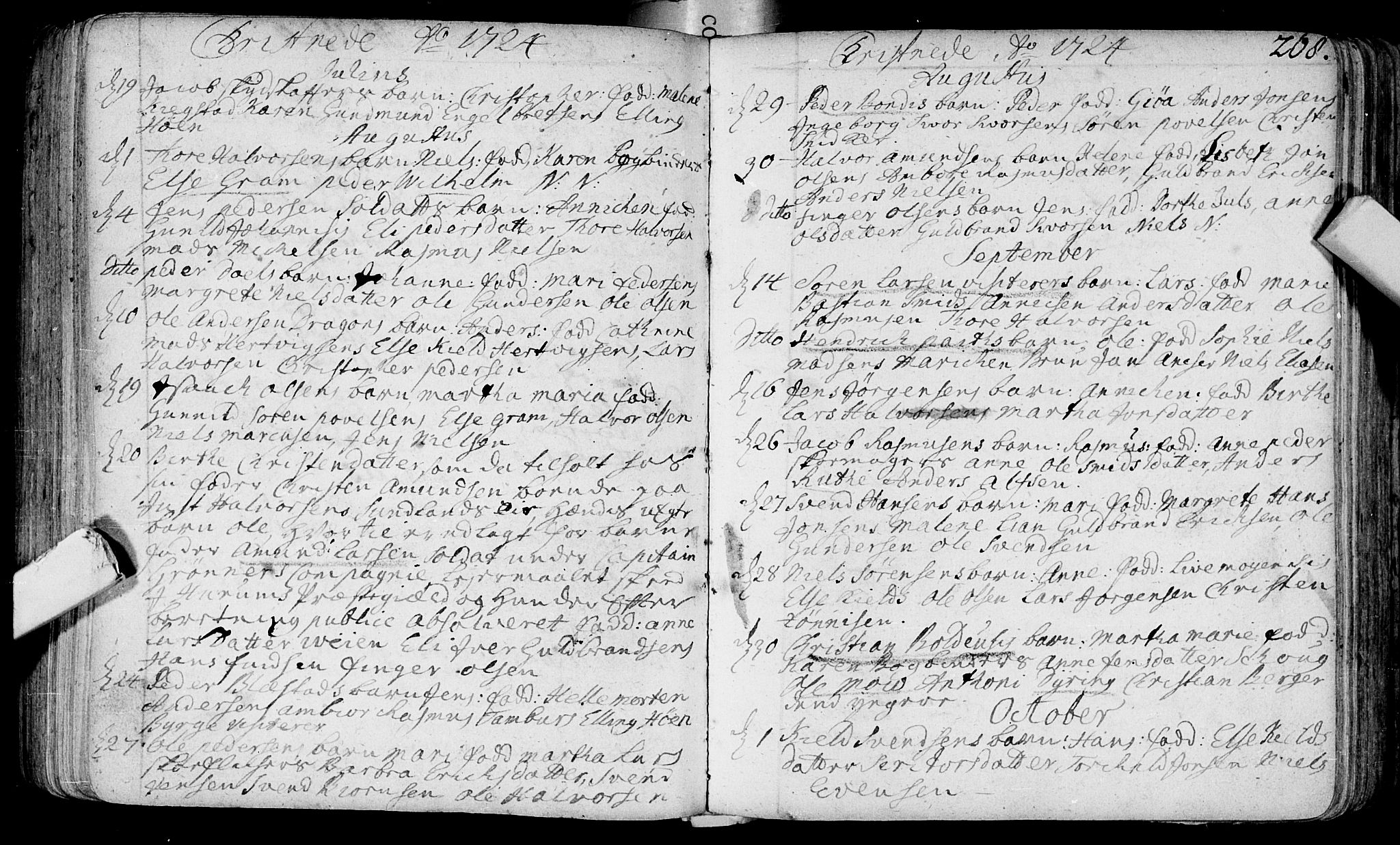 Bragernes kirkebøker, SAKO/A-6/F/Fa/L0003: Parish register (official) no. I 3, 1706-1734, p. 268