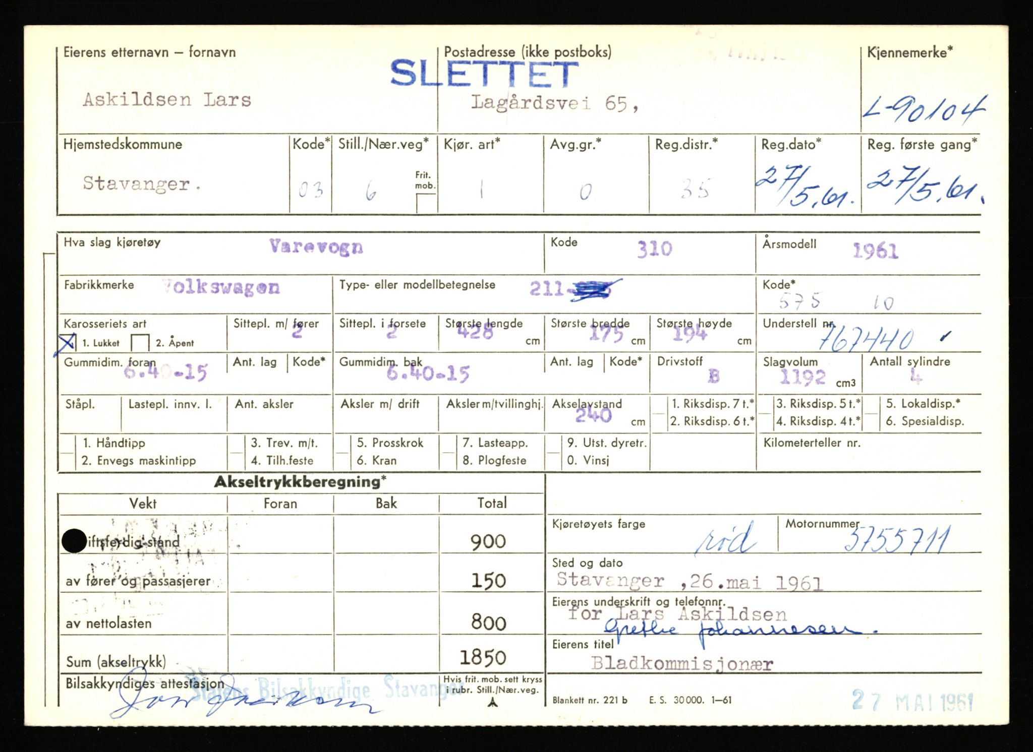 Stavanger trafikkstasjon, AV/SAST-A-101942/0/F/L0075: L-88800 - L-92499, 1930-1971, p. 889