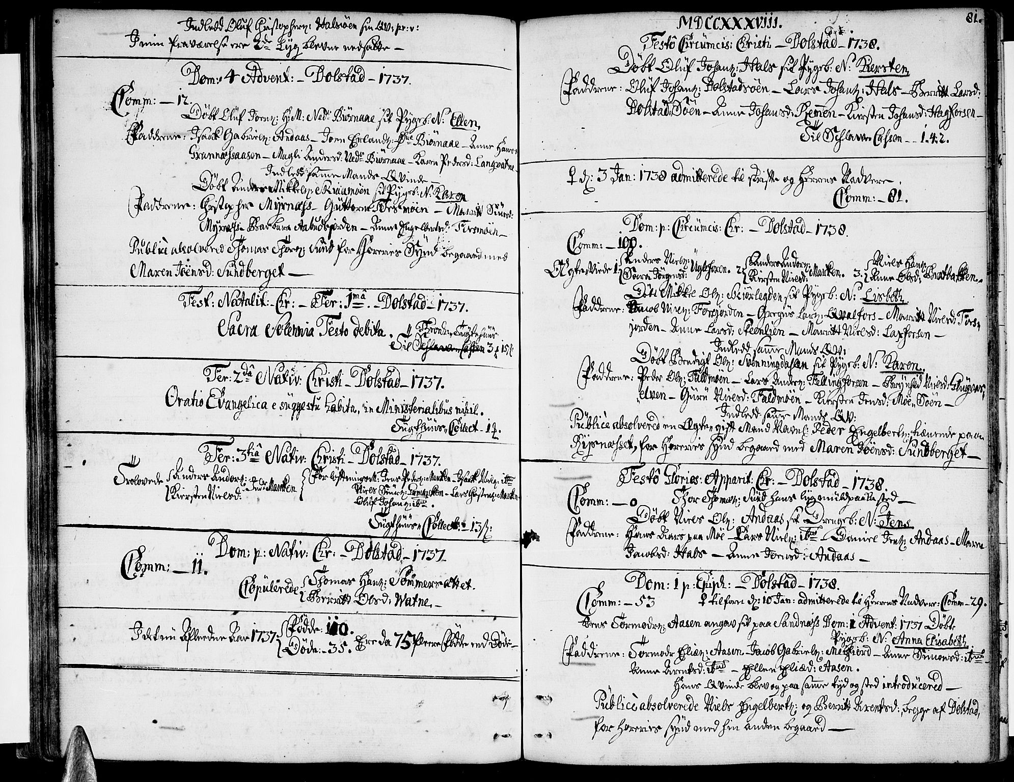 Ministerialprotokoller, klokkerbøker og fødselsregistre - Nordland, AV/SAT-A-1459/820/L0284: Parish register (official) no. 820A05, 1730-1752, p. 81